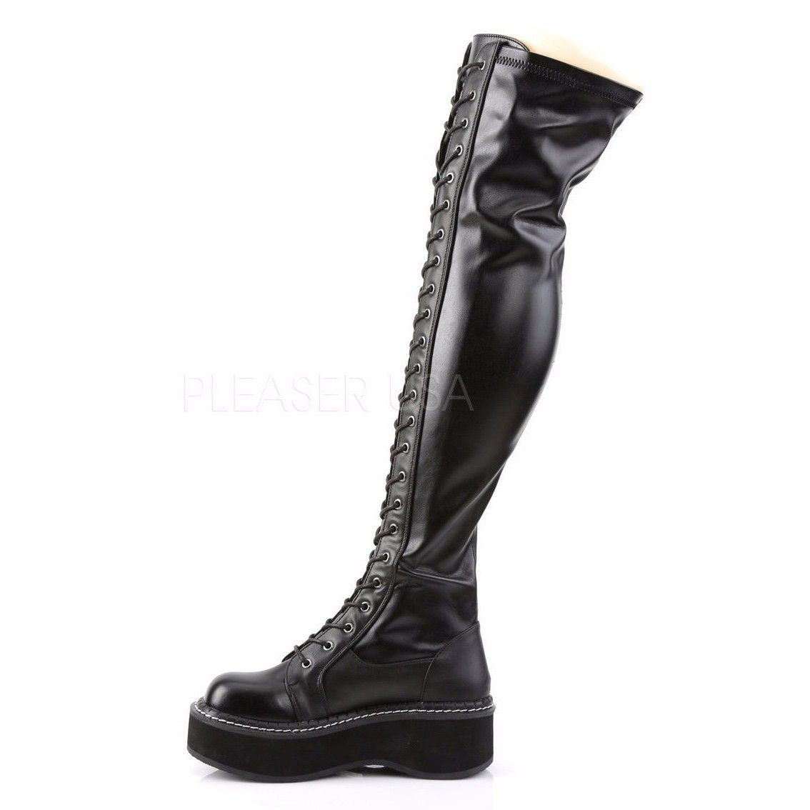 Other DEMONIA Emily 375 Matte Black Lace Up 2" Platform Goth Punk Size US 9 / IT 39 - 1 Thumbnail