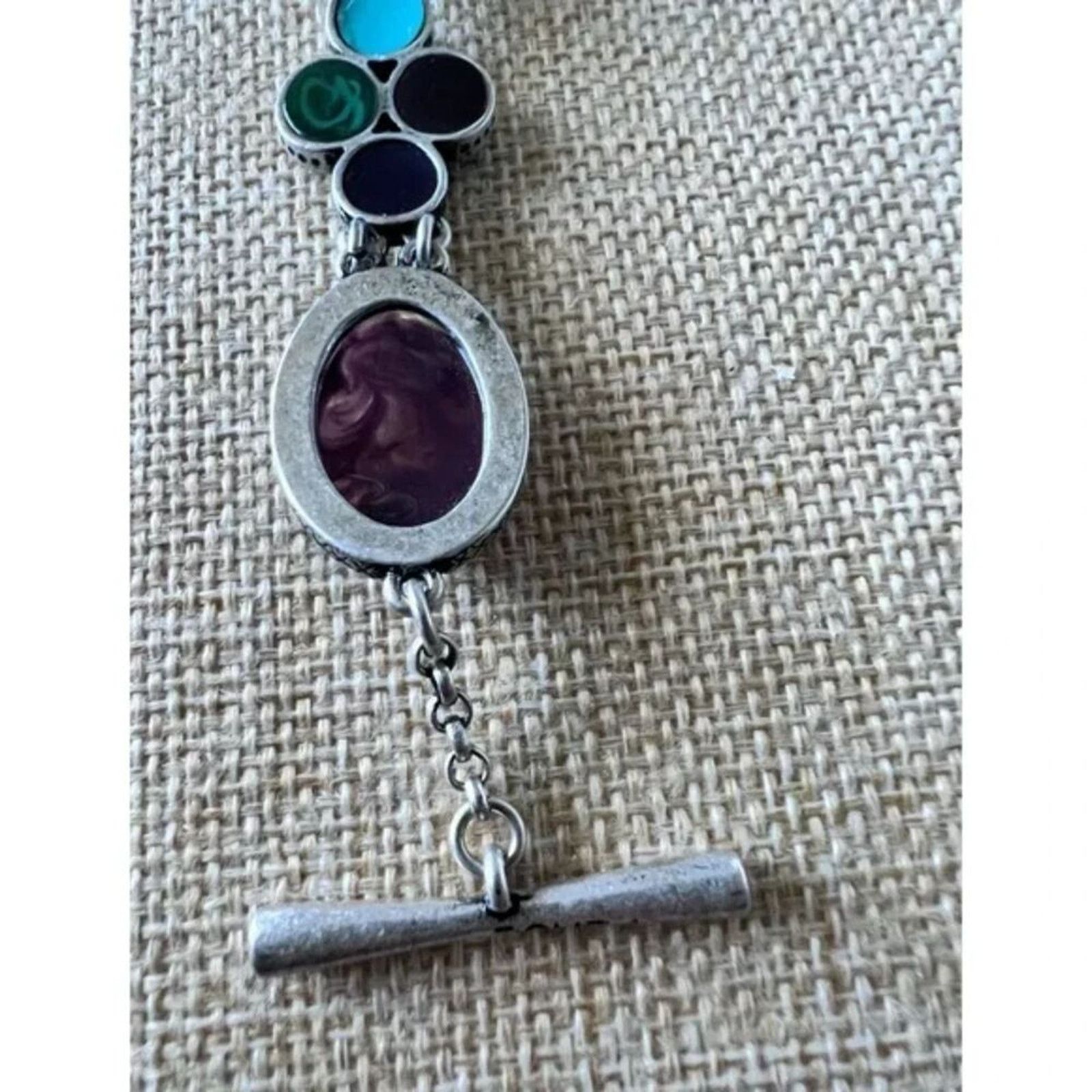 Other Bracelet Silver Tone Peace Signs Faux Stone 7” Size ONE SIZE - 6 Thumbnail