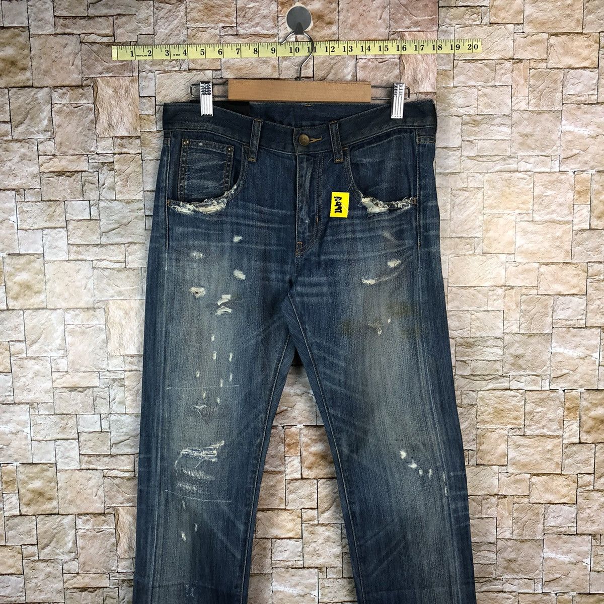 Japanese Brand Japanese Brand Blue Distressed Denim Pants #A997 Size US 28 / EU 44 - 2 Thumbnail