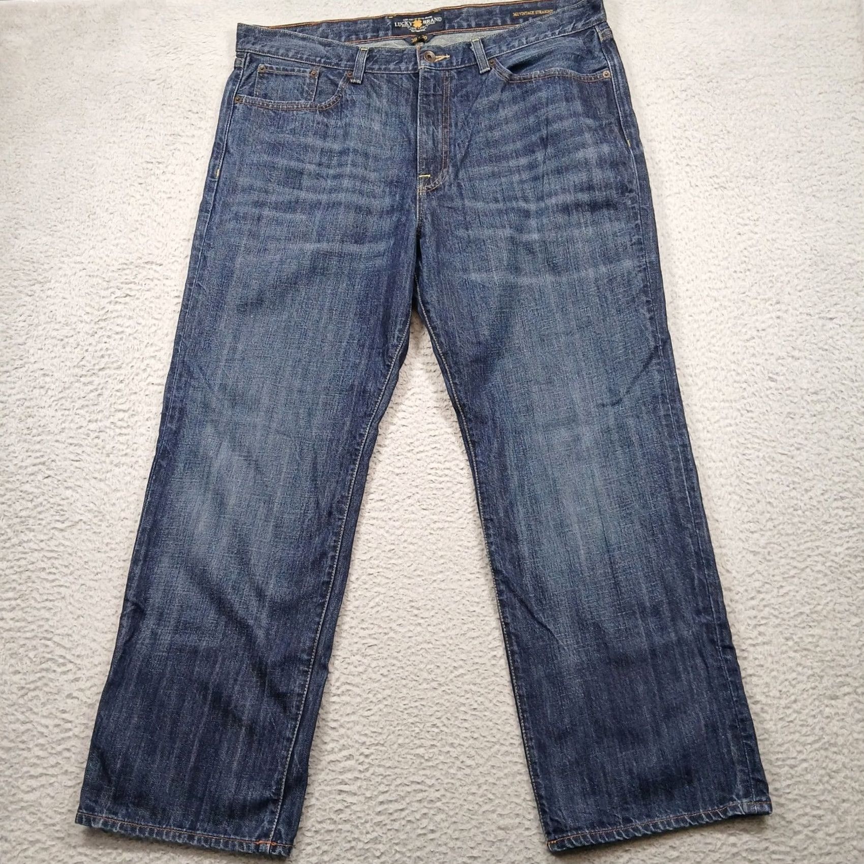 Lucky Brand Lucky Brand 361 Vintage Straight Jeans Mens 38x30 Dark Wash Denim Straight Jeans Men 38 Dark Blue Mens Jeans Size US 38 / EU 54 - 2 Thumbnail