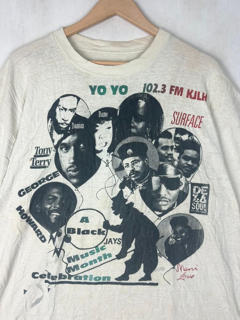 Rap Tees Vintage 90s 102.3 FM KJLH , Crossroads In Black Music Size US XL / EU 56 / 4 - 3 Thumbnail