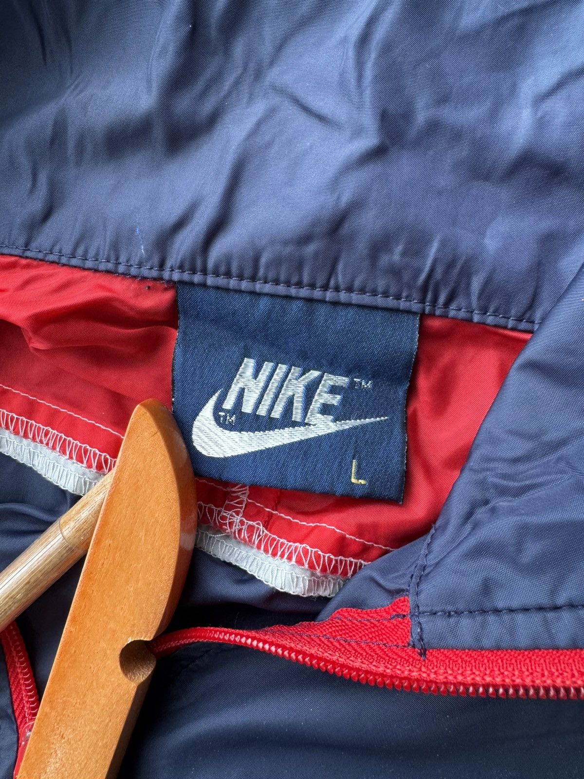 Nike 80s Navy Nike Pullover Windbreaker Size US L / EU 52-54 / 3 - 3 Thumbnail