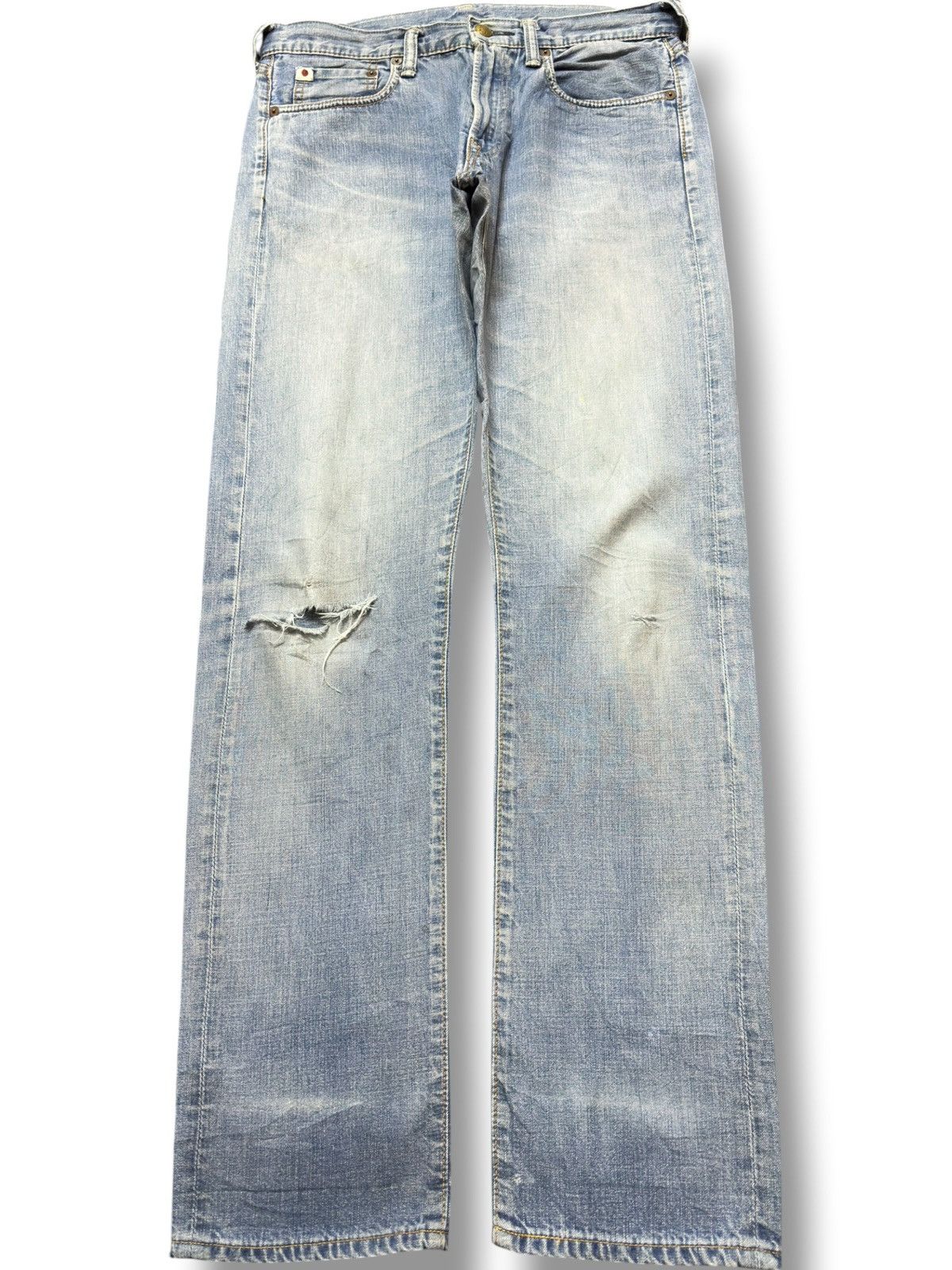45rpm Vintage 45rpm Faded Grunge Straight Fit Distressed Denim Size US 30 / EU 46 - 1 Thumbnail
