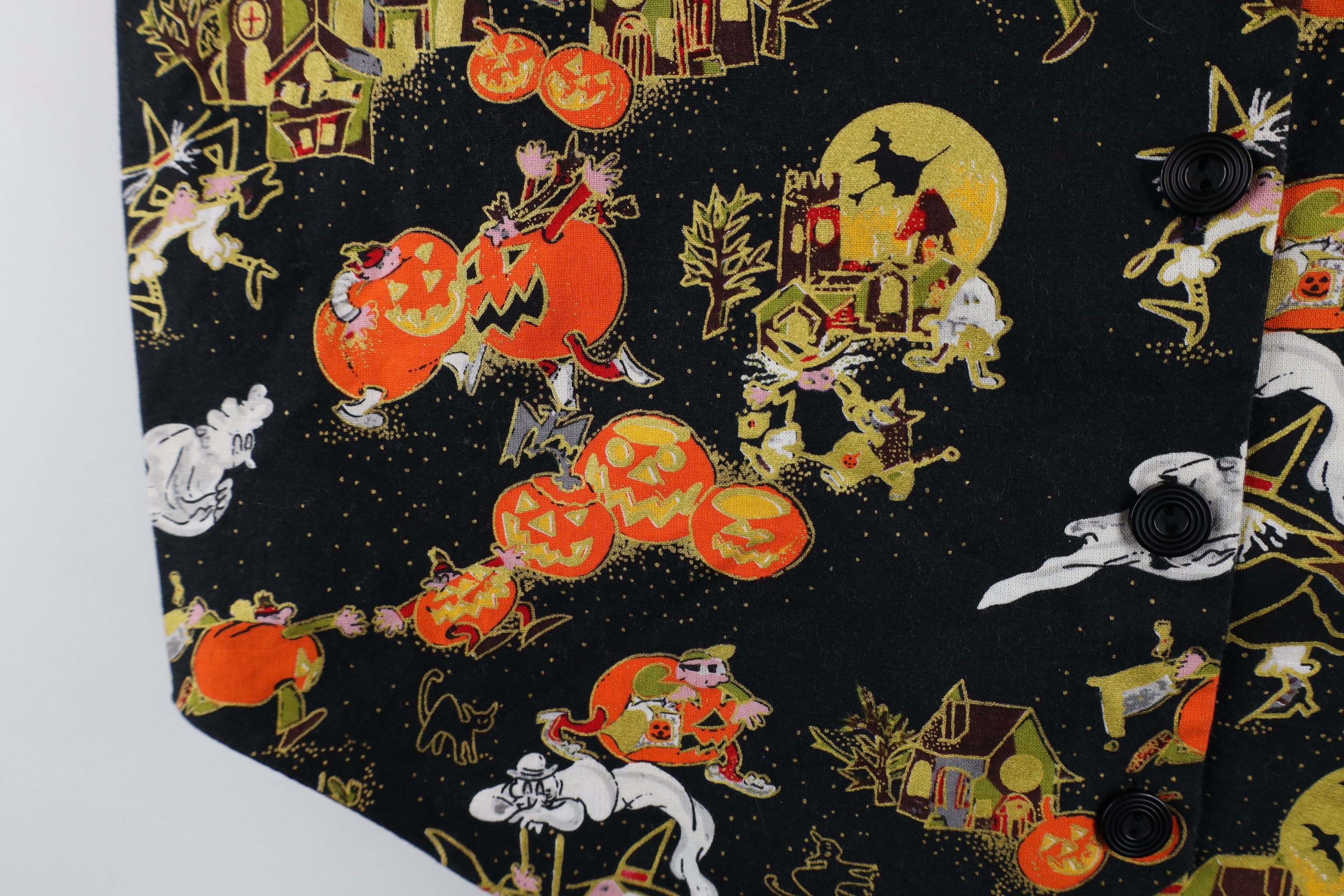 Vintage Vintage 90s Streetwear Halloween Ghost Pumpkin Vest Jacket Size L / US 10 / IT 46 - 5 Thumbnail