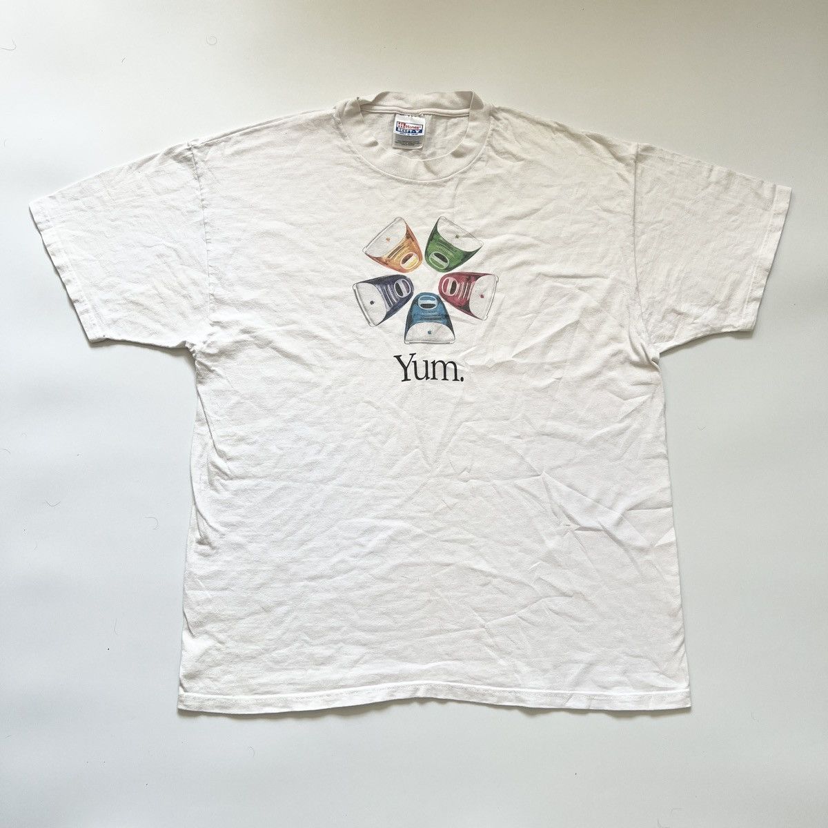 Image of Xl Apple Yum Vintage Tshirt Shirt Steve Y2K 90's Technology in White, Men's