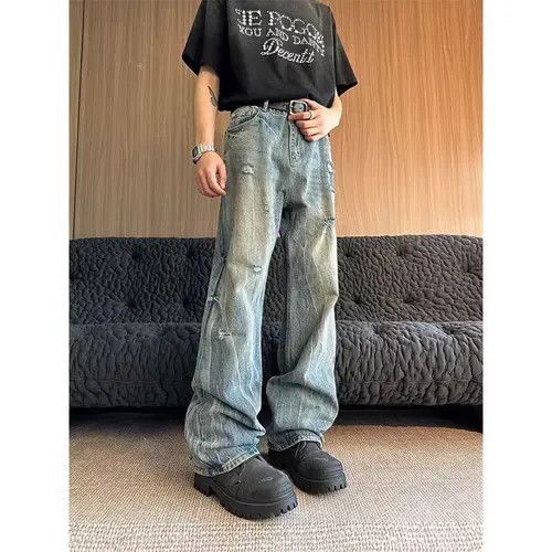 VIBE Washed Street Hip Hop Y2K Micro Flare Jeans Size US 34 / EU 50 - 7 Thumbnail