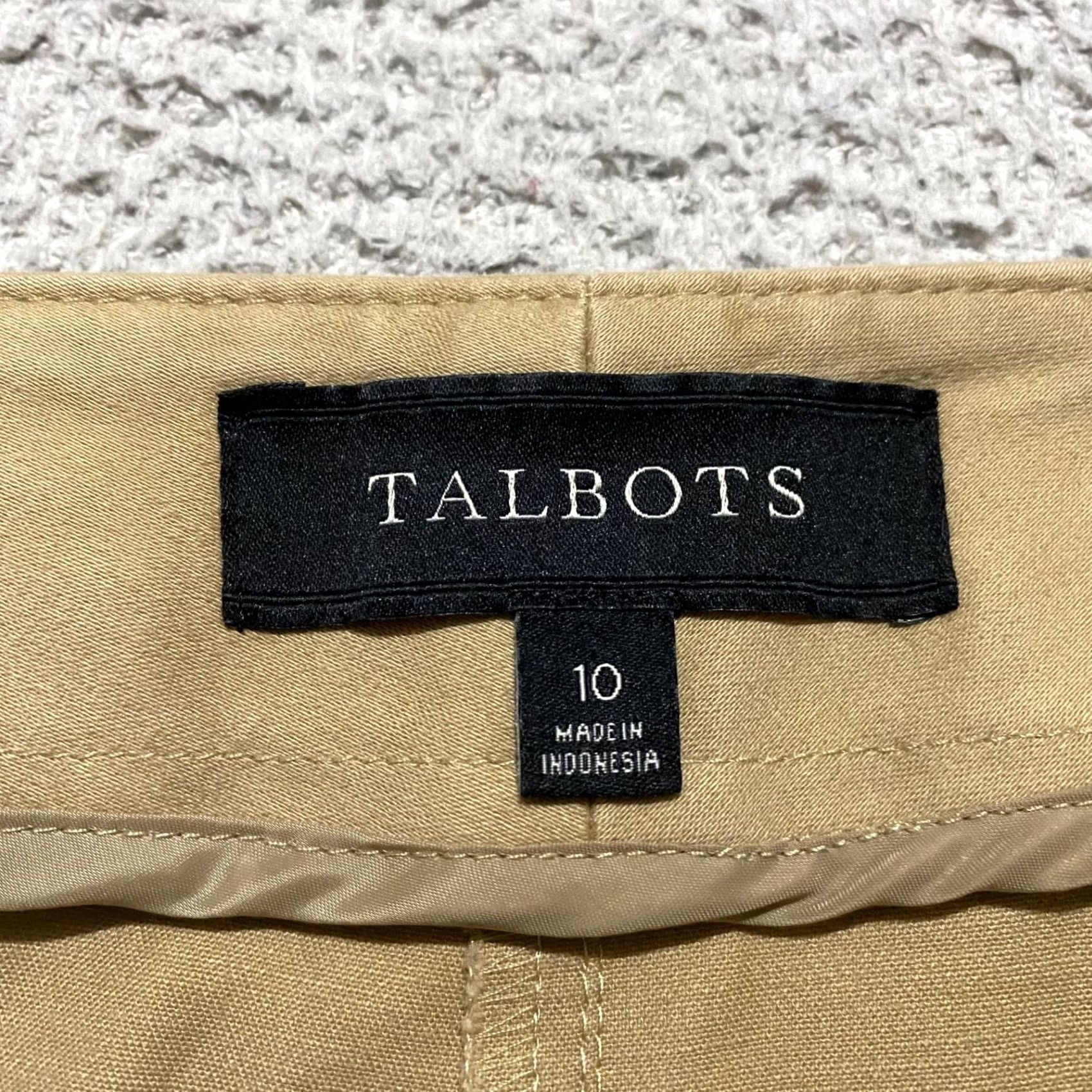 Talbots Talbots Womens 10 Beige Straight Dress Pants Mid Rise Business Office Size 32" / US 10 / IT 46 - 3 Thumbnail