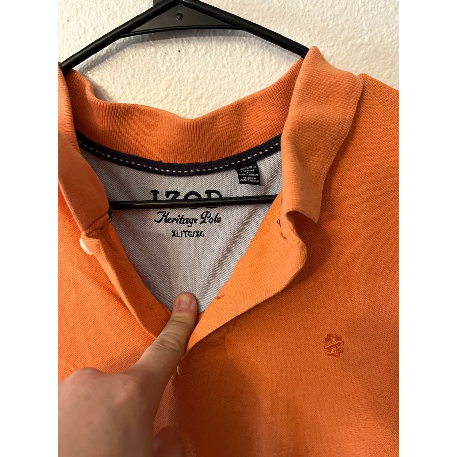 Izod IZOD Heritage Golf Polo Shirt Mens XL Short Sleeve Orange Cotton Blend Logo Sports Size US XL / EU 56 / 4 - 3 Thumbnail