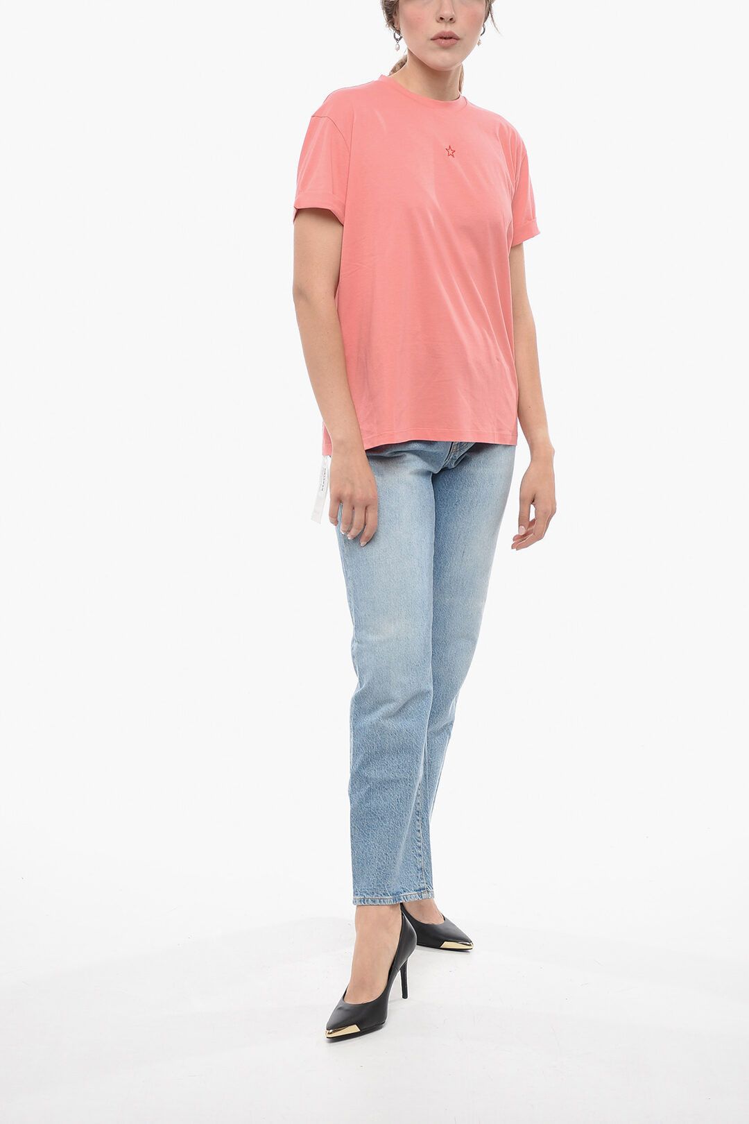 Stella McCartney og1mm0824 Crew Neck T-Shirt in Pink Size M / US 6-8 / IT 42-44 - 4 Thumbnail