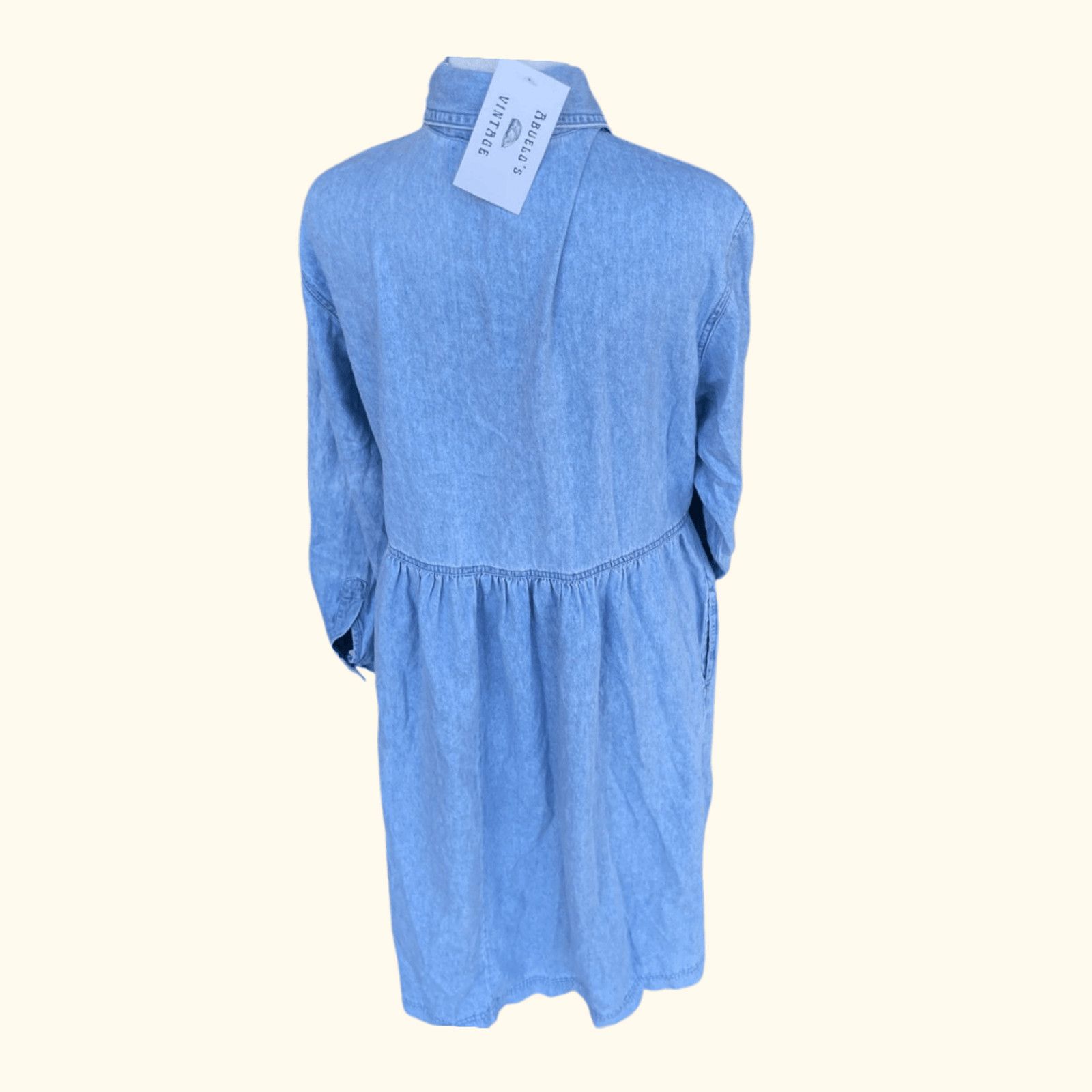 Vintage VTG Shirt Dress | Fads Light Blue Denim | 90s Utility Femme Size M / US 6-8 / IT 42-44 - 2 Thumbnail