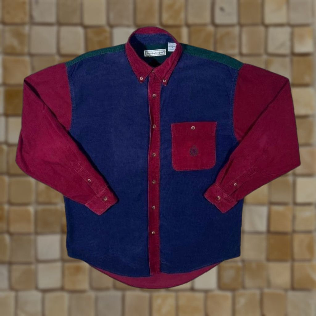 Bugle Boy VINTAGE Bugle Boy Colour Block Corduroy Long Sleeve Button-Up Shirt M Mens Regular Cotton Multicoloured Colour Navy Red Green 90s? Not needed Size US M / EU 48-50 / 2 - 1 Thumbnail