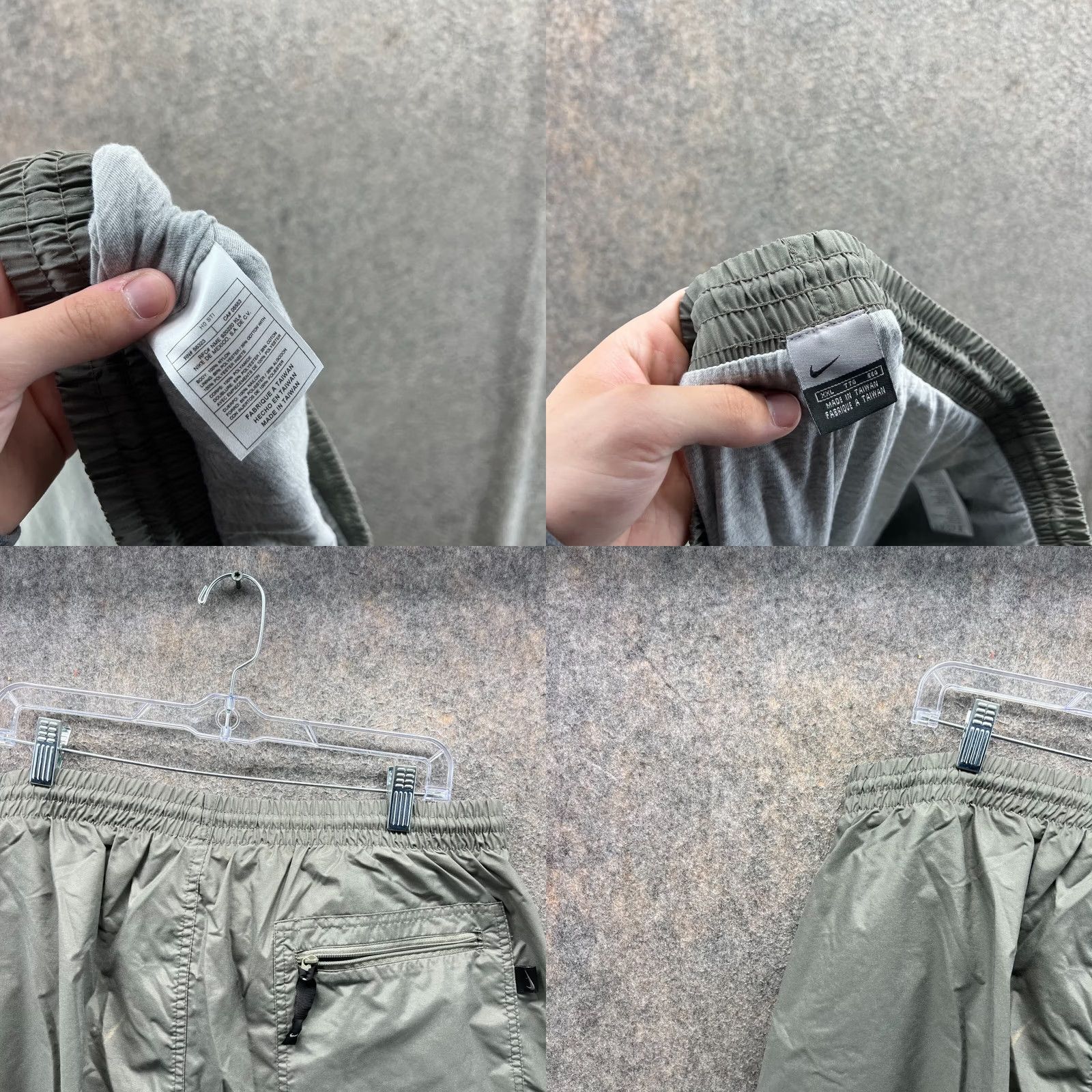 Nike VINTAGE Nike Pants Mens XXL Gray Nylon Fleece Lined Windbreaker Cargo Y2K Baggy Size US 39 - 8 Thumbnail