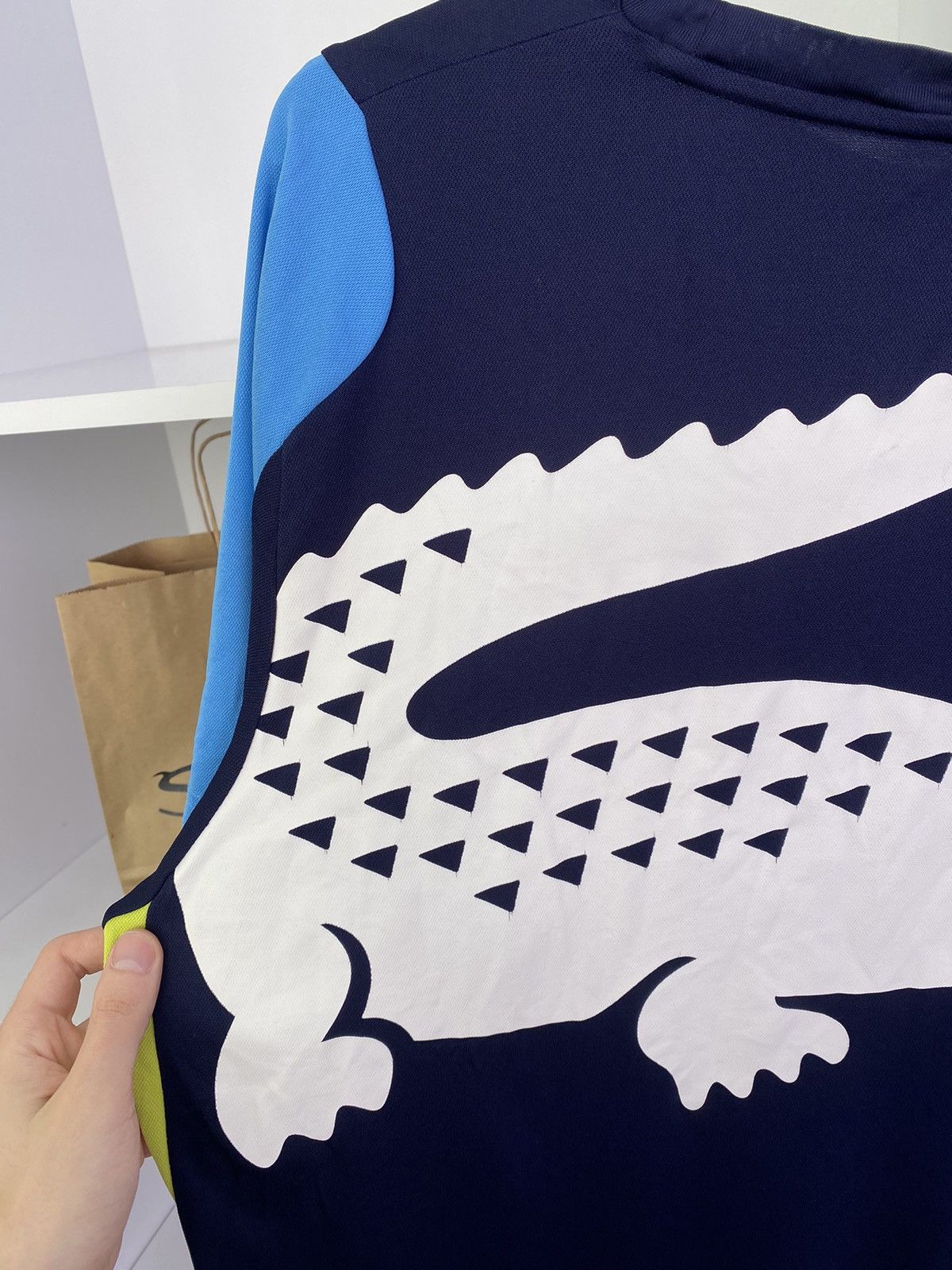 Lacoste × Vintage Vintage Lacoste Men's Crocodile Print T-Shirt Size US XXL / EU 58 / 5 - 11 Thumbnail