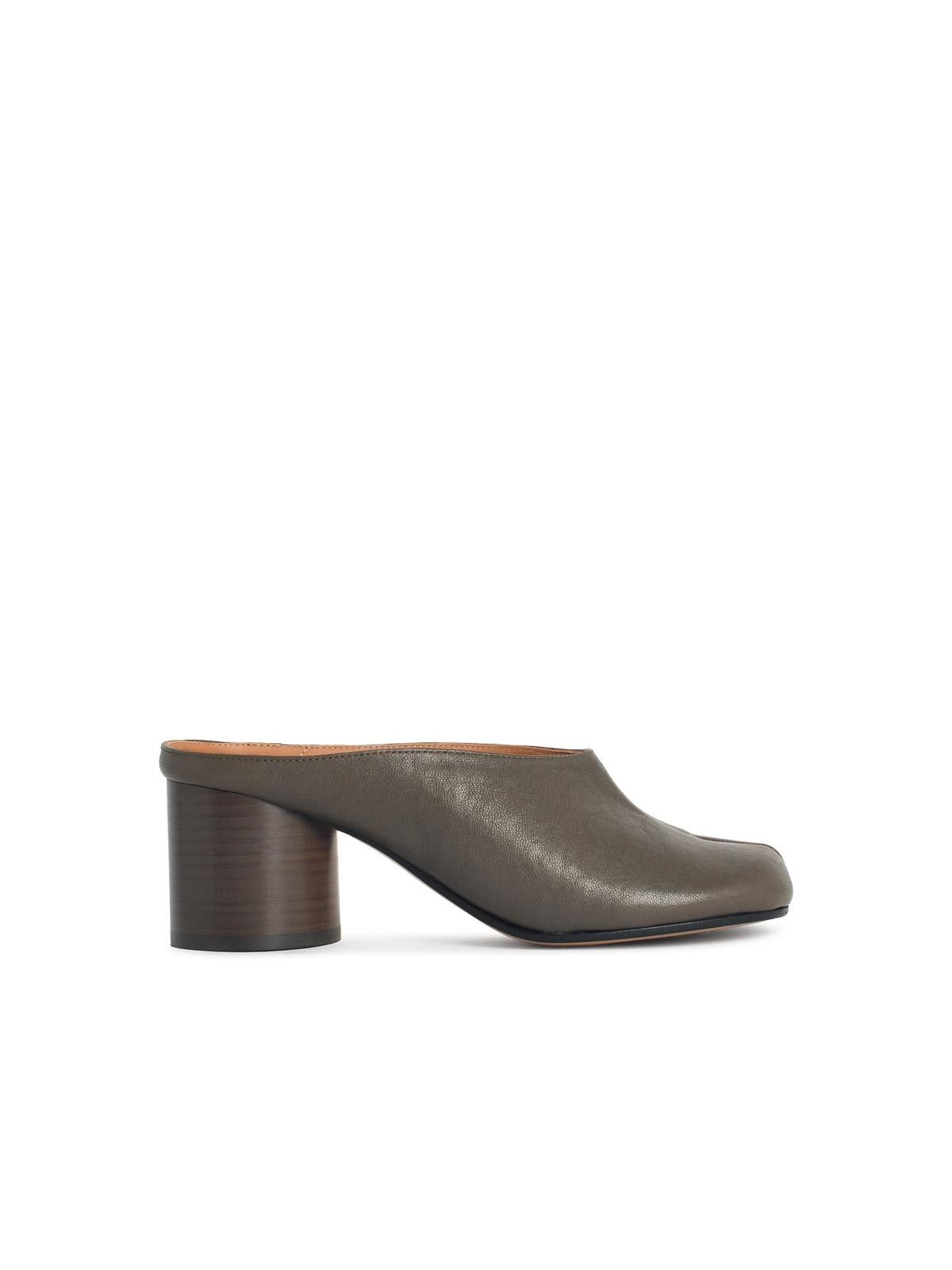MAISON MARGIELA 'Tabi Décolleté' Green Nappa Leather Mules