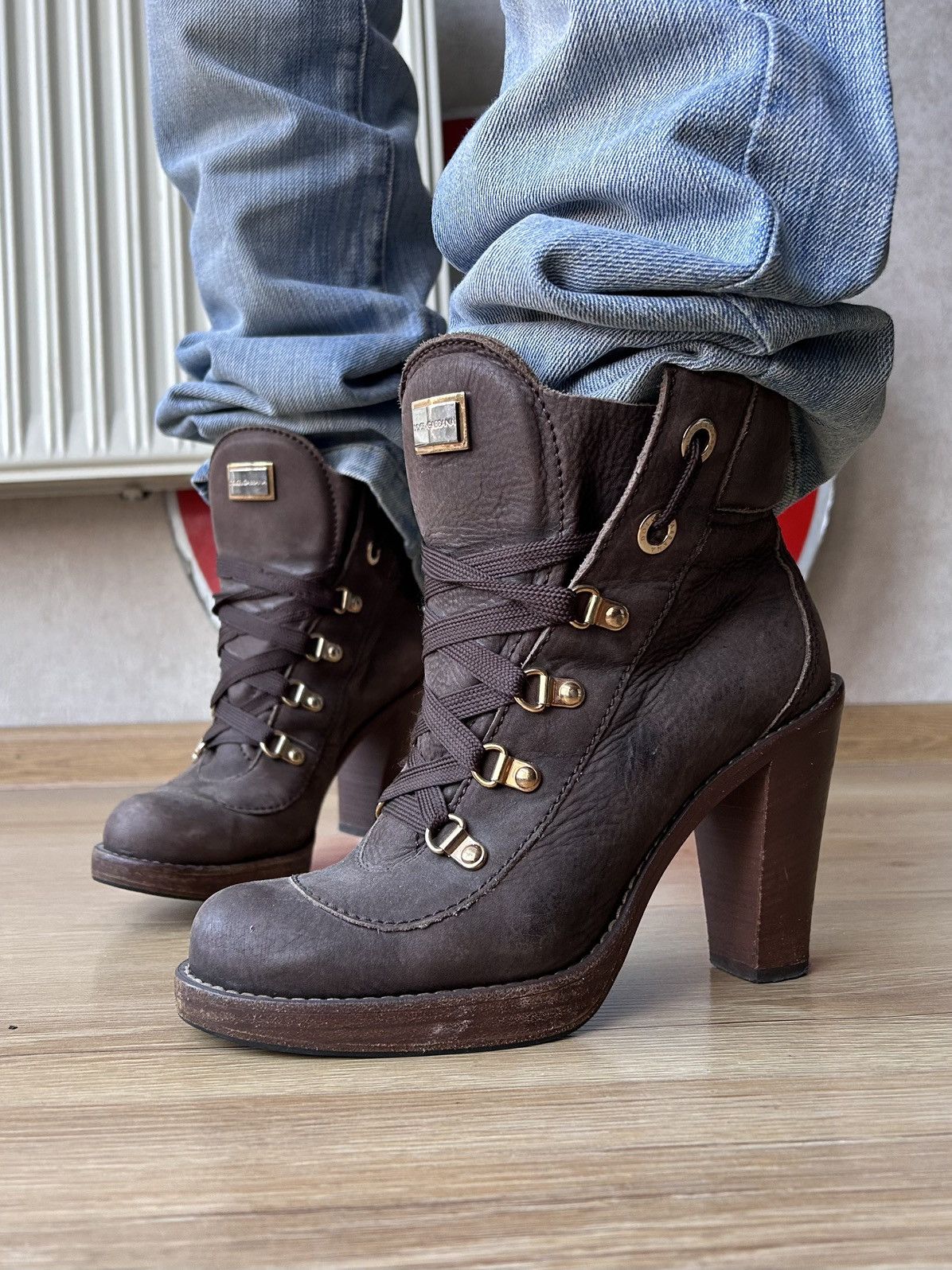 Dolce & Gabbana Y2K Dolce Gabbana Leather Western Ankle Boots Size US 8 / IT 38 - 1 Thumbnail