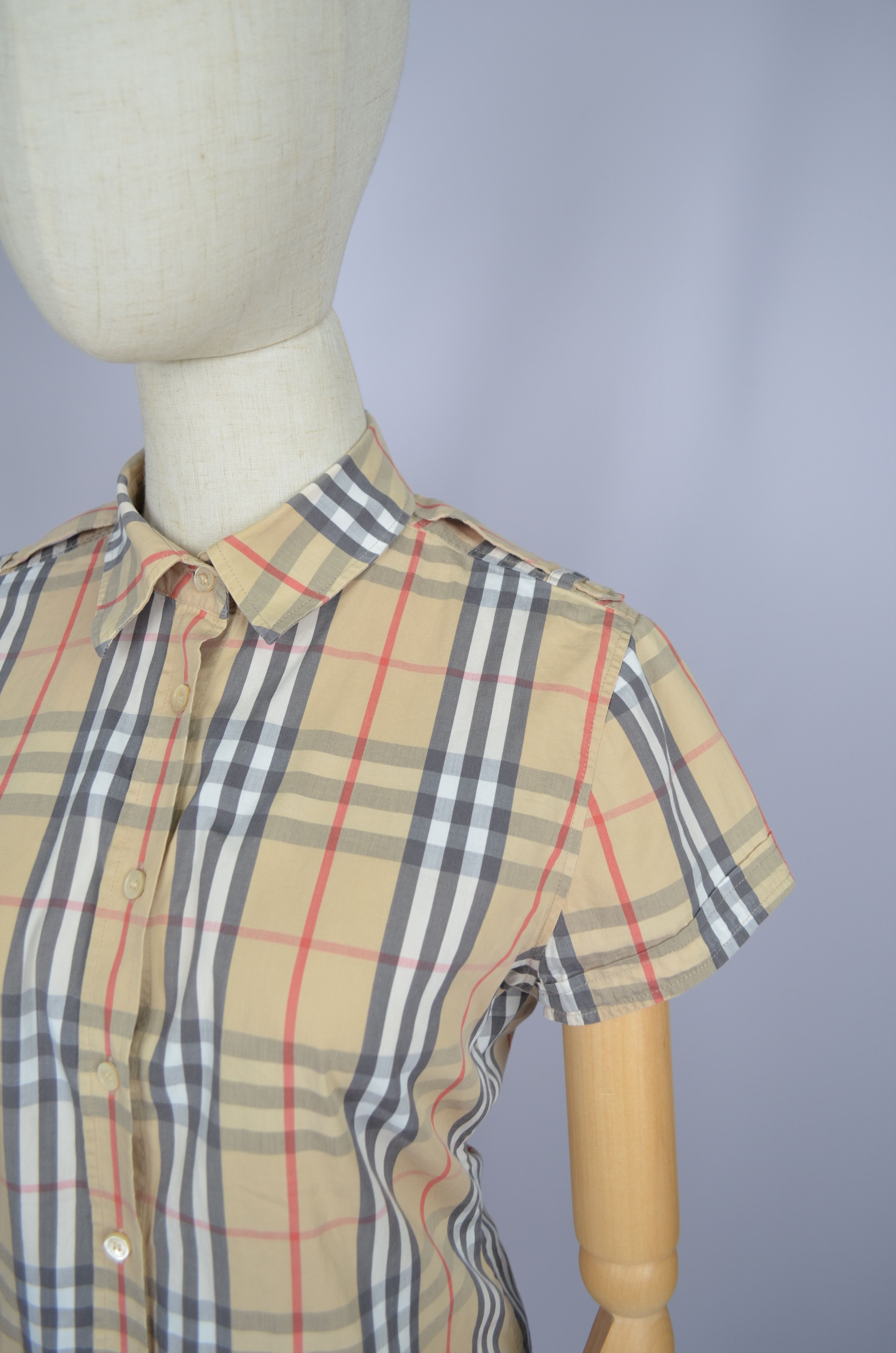 Burberry × Designer Womens Burberry London Nova Check Short Sleeve Shirt Luxury Size M / US 6-8 / IT 42-44 - 6 Thumbnail