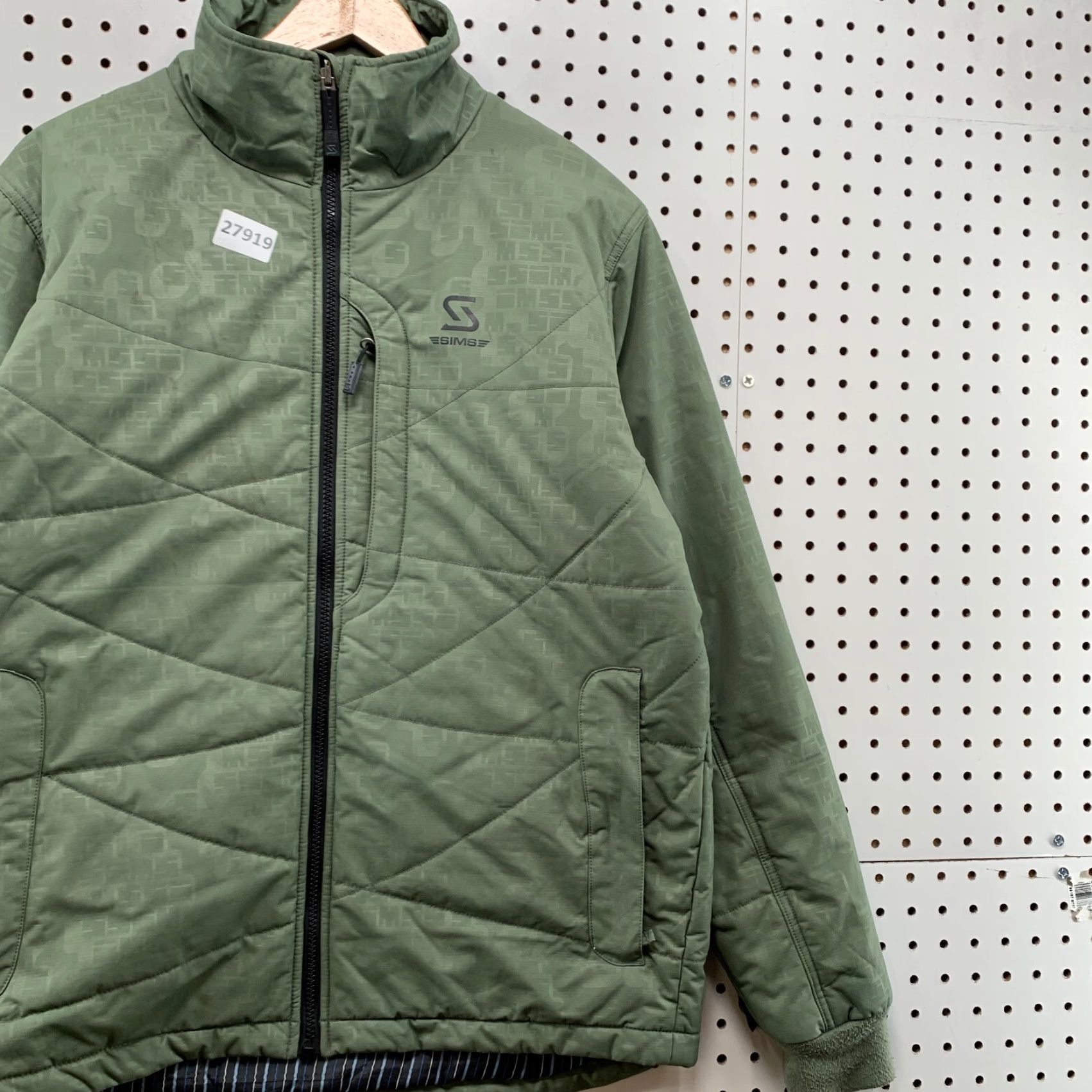 Spell VINTAGE Sims Jacket Green Full Zip Bomber Nylon Men's Medium 90s Spell Out AOP Size US M / EU 48-50 / 2 - 4 Thumbnail