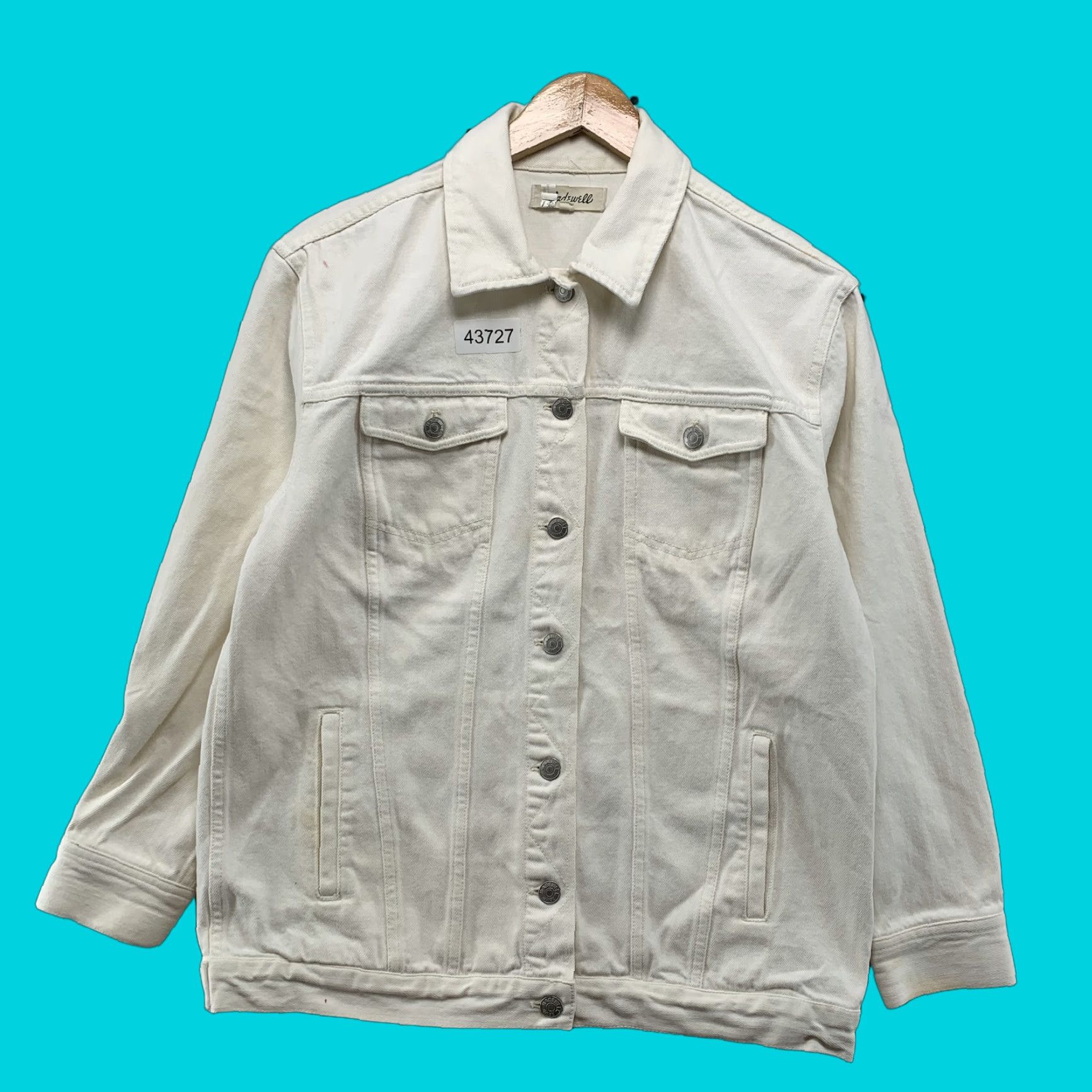Madewell Madewell White Denim Trucker Jacket Medium Womens Casual Collared Short Sleeve Size M / US 6-8 / IT 42-44 - 1 Thumbnail