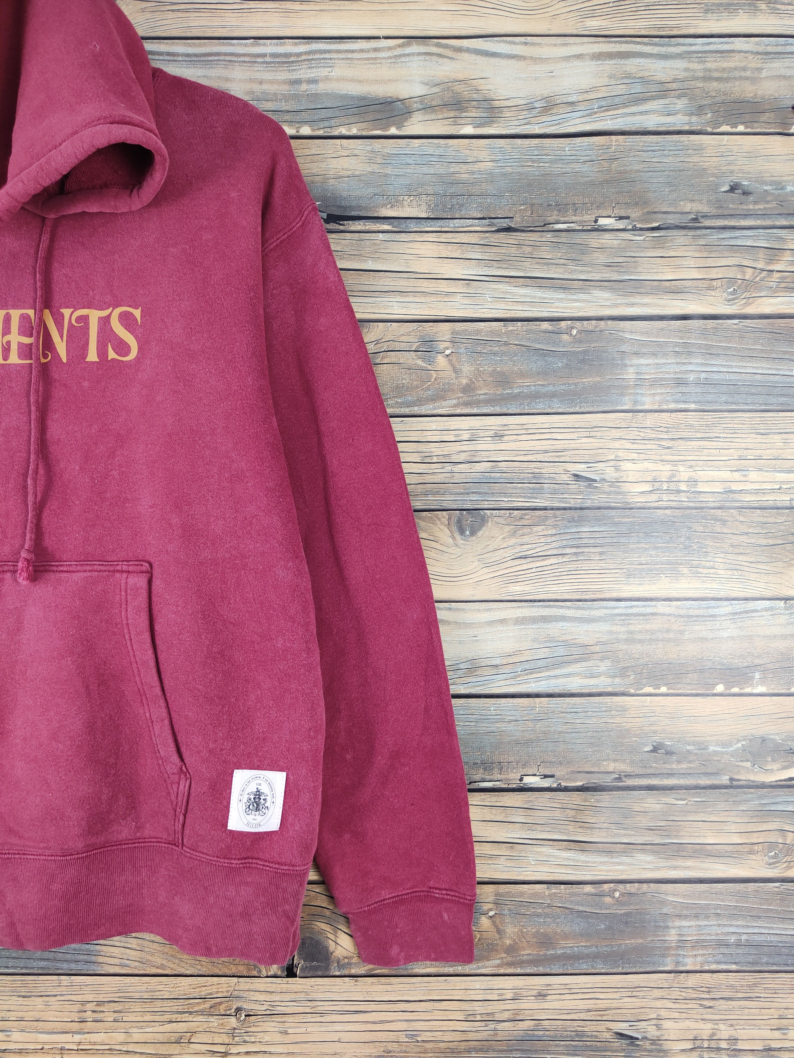 Hildk Red Faded Hoodie Sweatshirts #W2050