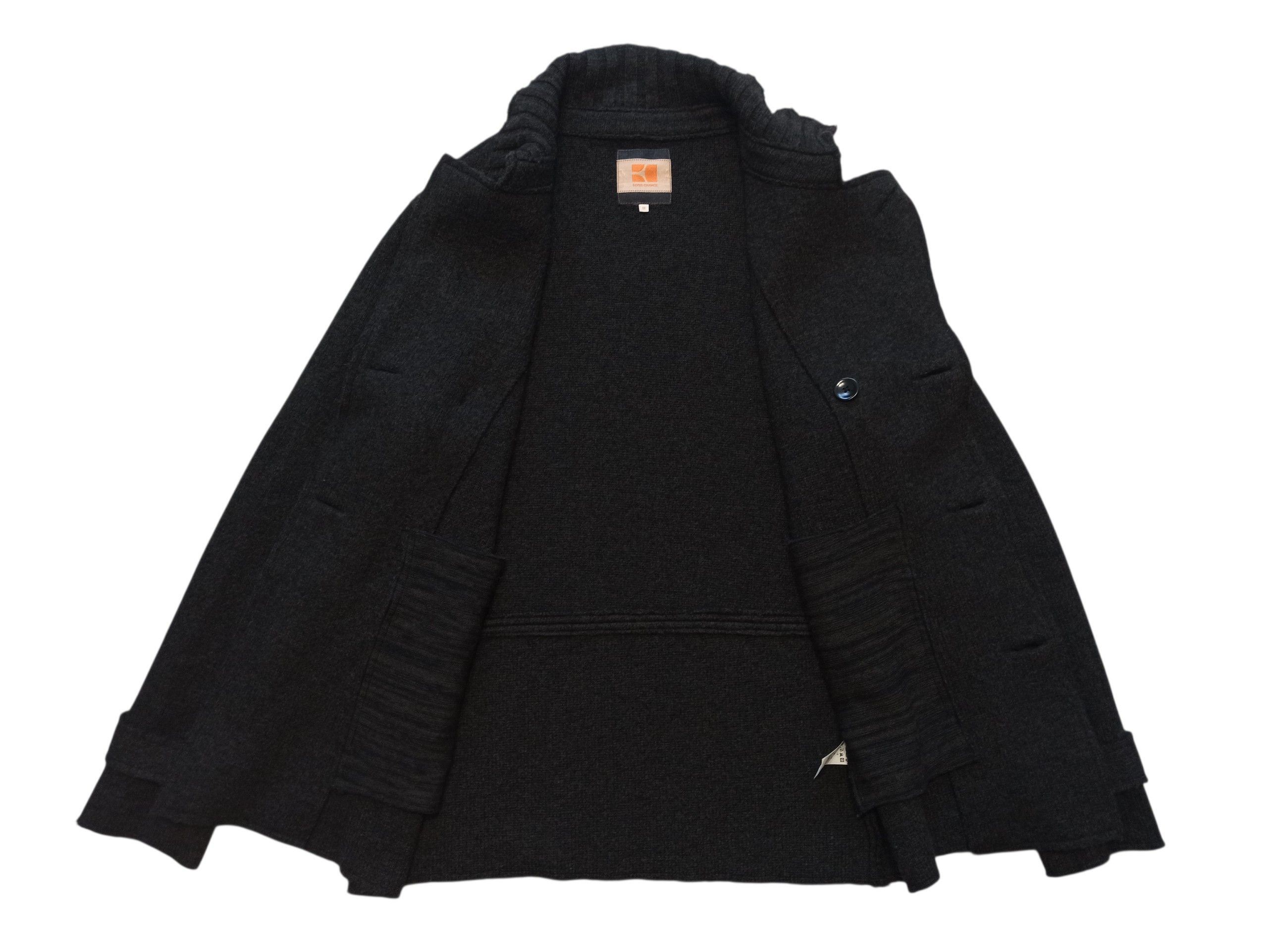 Hugo Boss Hugo Boss Double Breasted Knitted Wool Grey Short Coat Size US M / EU 48-50 / 2 - 3 Thumbnail
