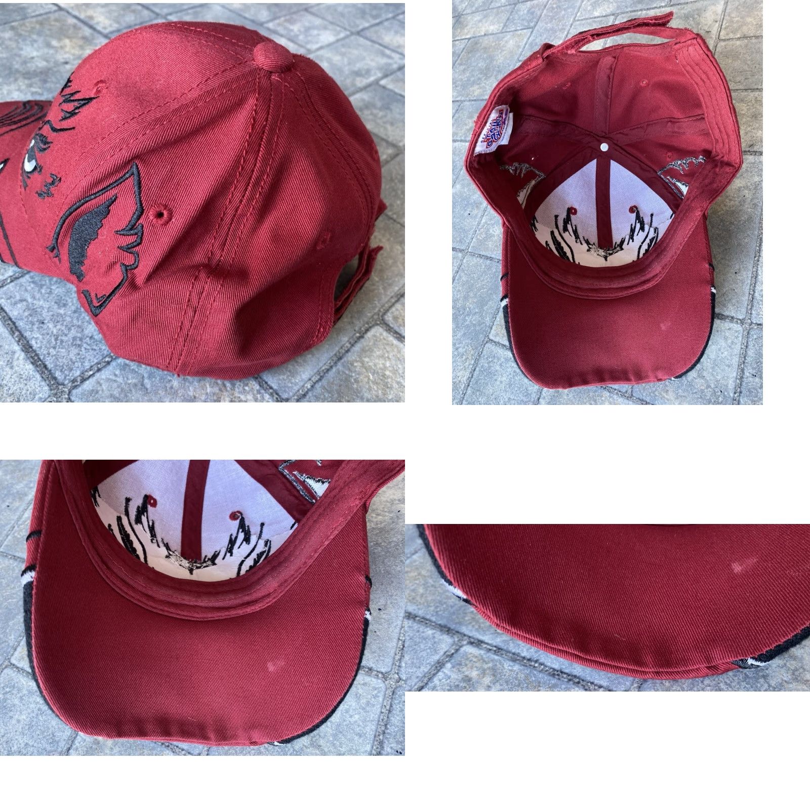 Vintage VINTAGE Arkansas Razorbacks Embroidered Face Mascot Strapback Hat - Tail Gate’N Gear - Red - One Size - Adjustable - Cotton - Men - Baseball Cap Size ONE SIZE - 8 Thumbnail