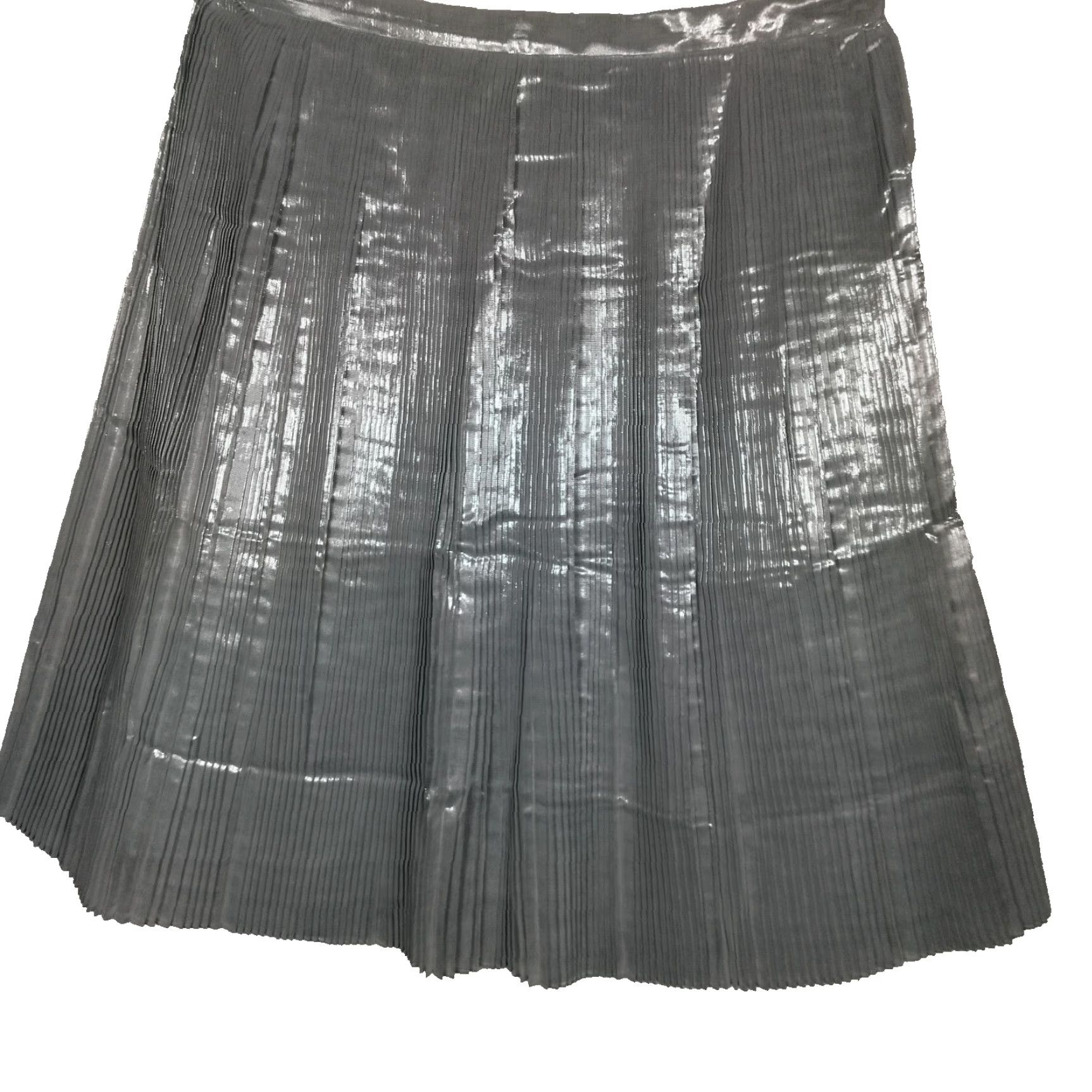 Talbots Talbots Skirt 14 Size Silver Metallic Pleated A-Line Knee Length Lined Zip Read Size 36" / US 14 / IT 50 - 2 Thumbnail