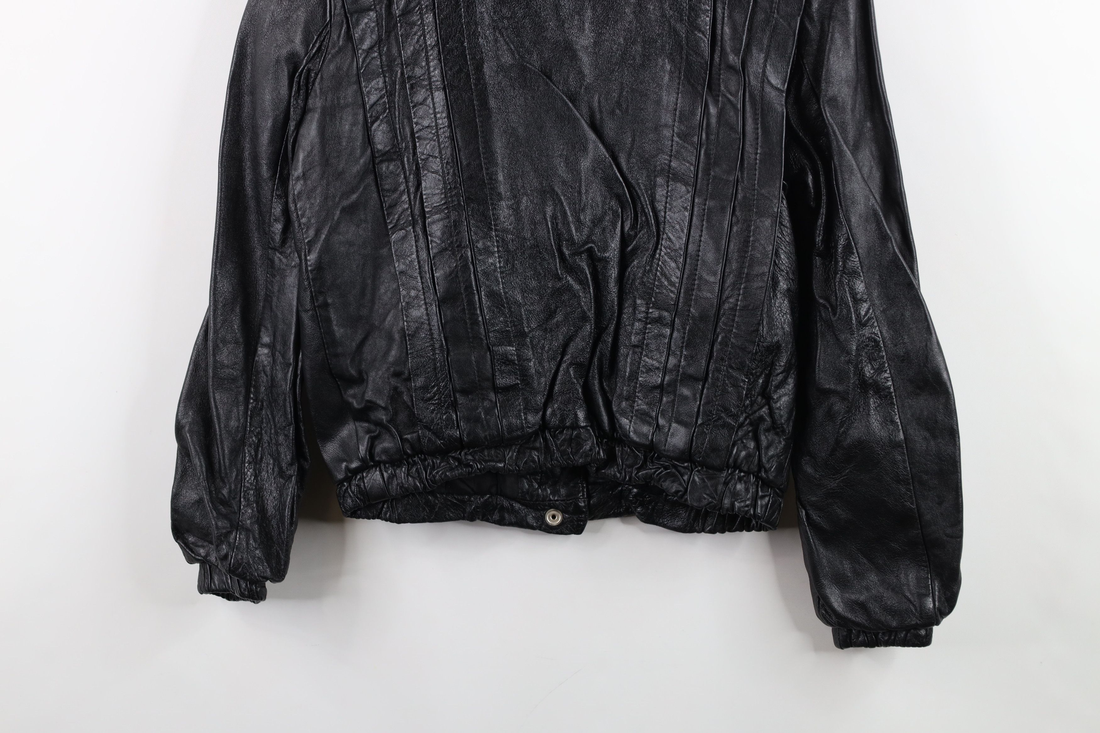 Vintage Vintage 80s 90s Streetwear Leather Cafe Bomber Jacket Black Size M / US 6-8 / IT 42-44 - 14 Thumbnail