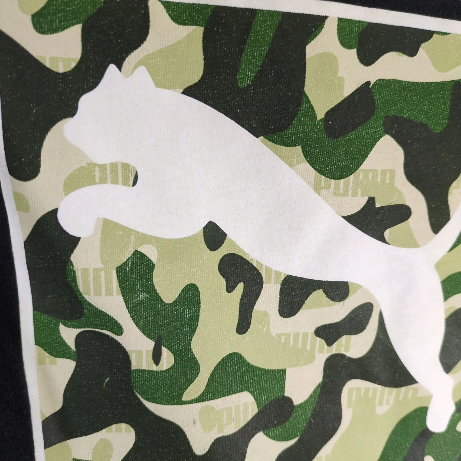 Puma Puma One Shot Camo Logo Men's L Graphic T-Shirt Black Crew Size US L / EU 52-54 / 3 - 8 Thumbnail