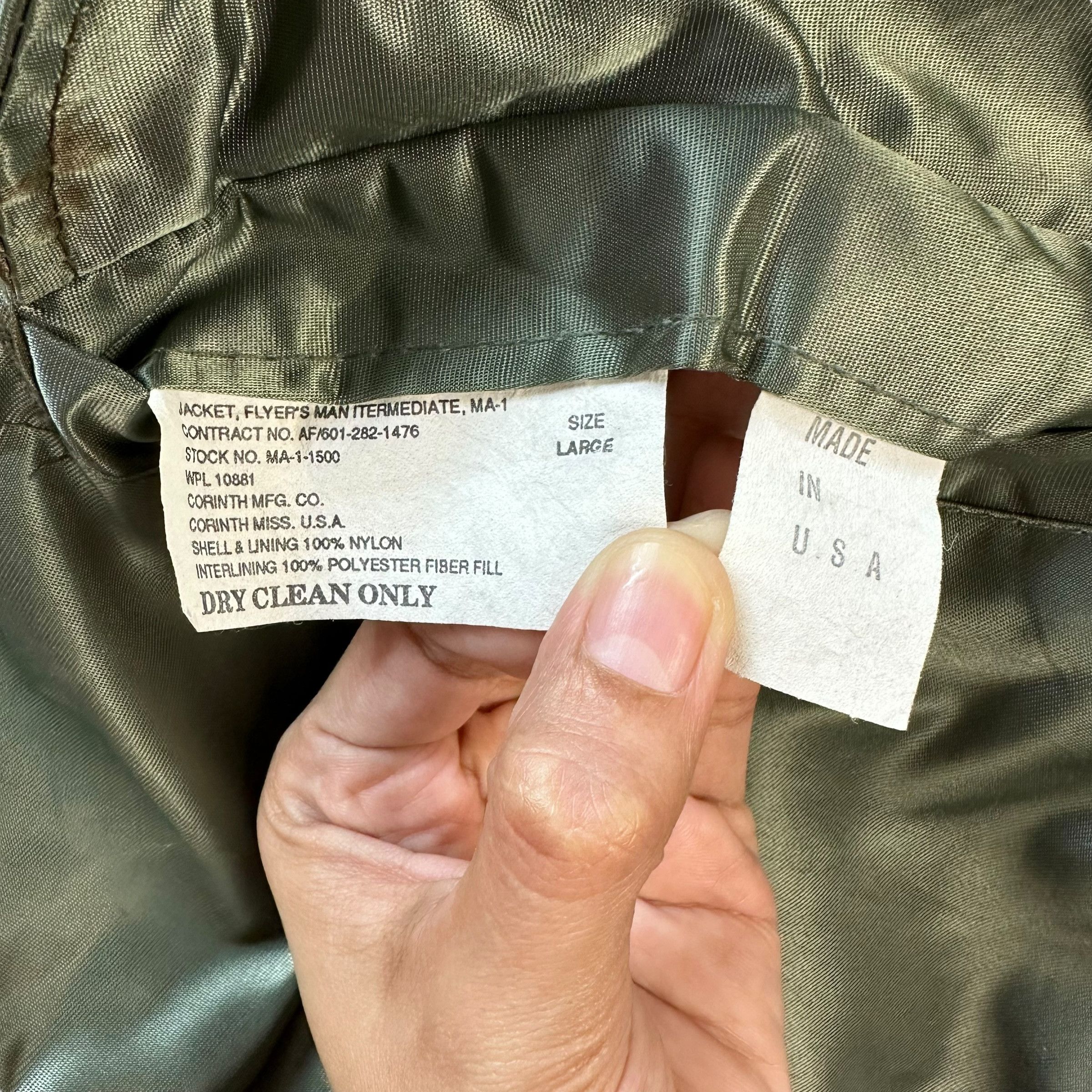 Vintage 90's CORINTH MFG Made In USA Ma 1 Bomber Jacket #A3-0061 Size US L / EU 52-54 / 3 - 12 Thumbnail