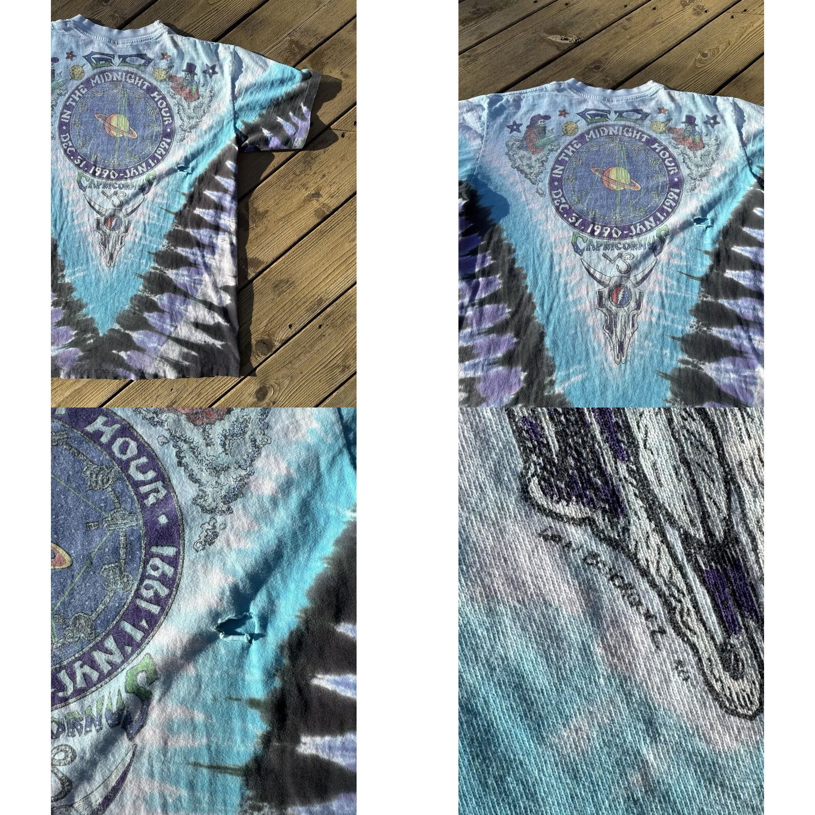 Liquid Blue VINTAGE Grateful Dead NYE 1990 1991 Liquid Blue Tie Dye Tour Shirt XL T-Shirt Men Size US L / EU 52-54 / 3 - 9 Thumbnail