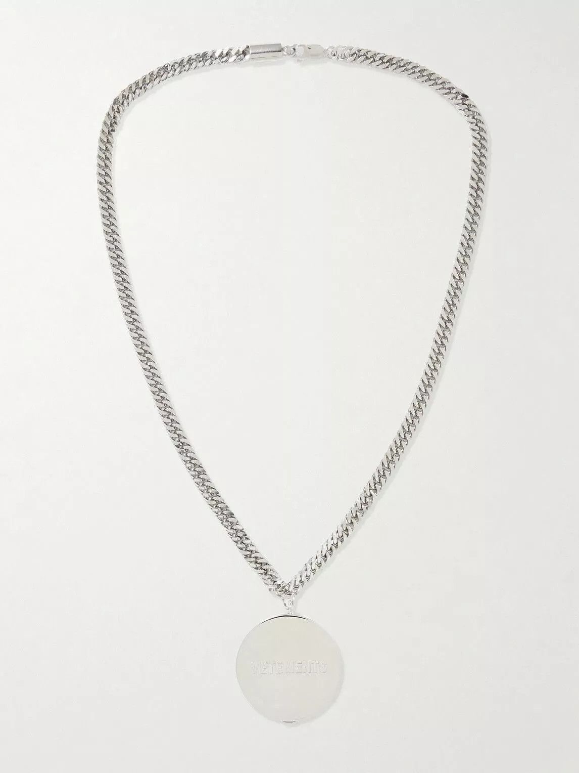 Vetements Grinder necklace silver pendant logo Size ONE SIZE - 1 Thumbnail