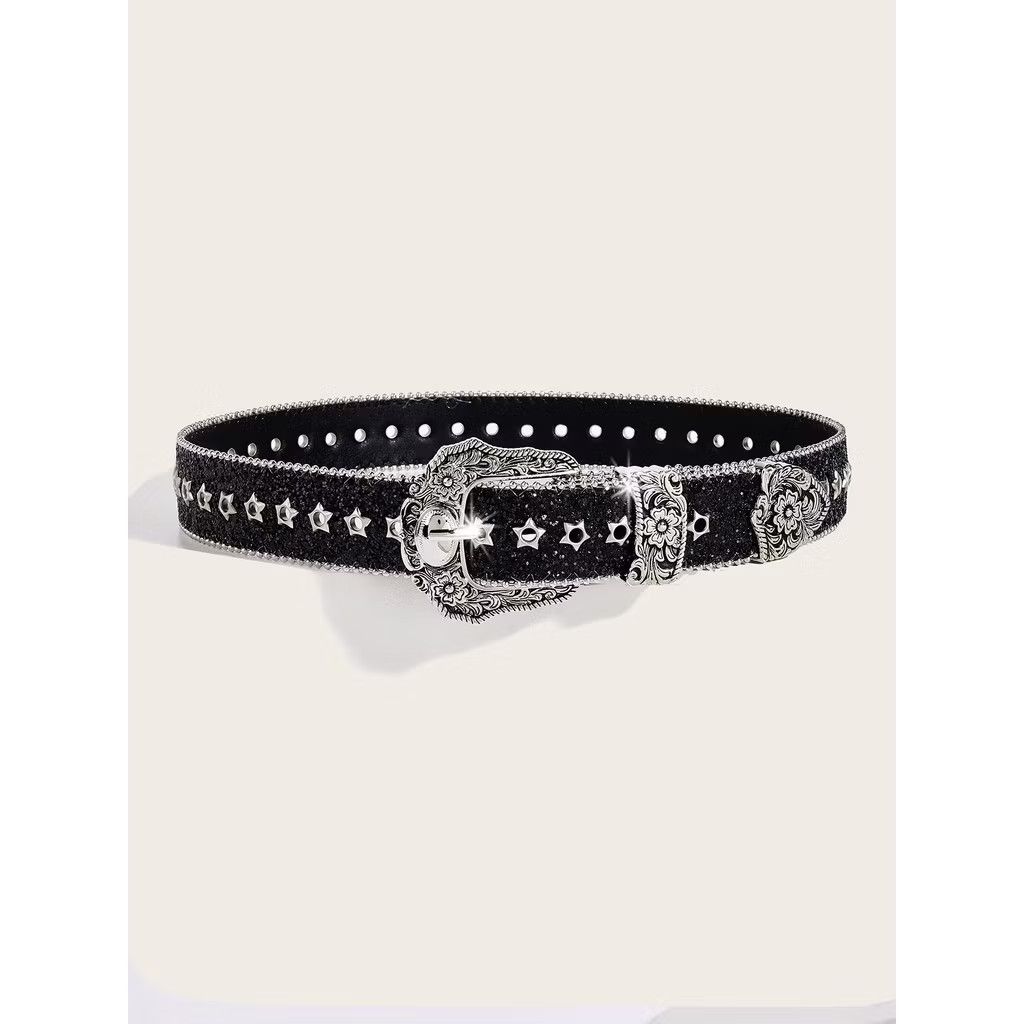Japanese Brand 💥shining black streetwear jewellery style belt Size ONE SIZE - 4 Thumbnail