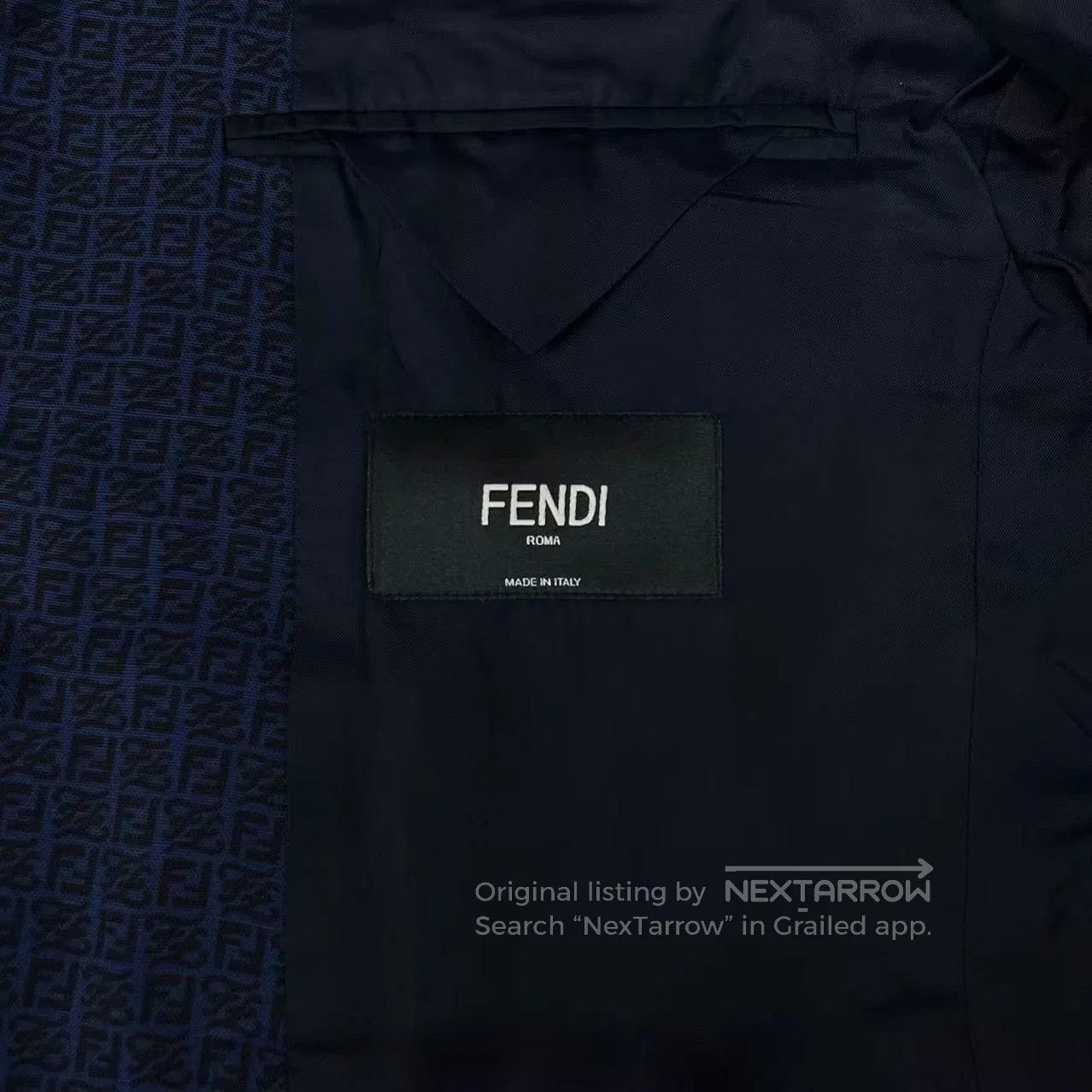Fendi Fendi Dark Blue Double F Monogram Suit. Size US L / EU 52-54 / 3 - 6 Thumbnail