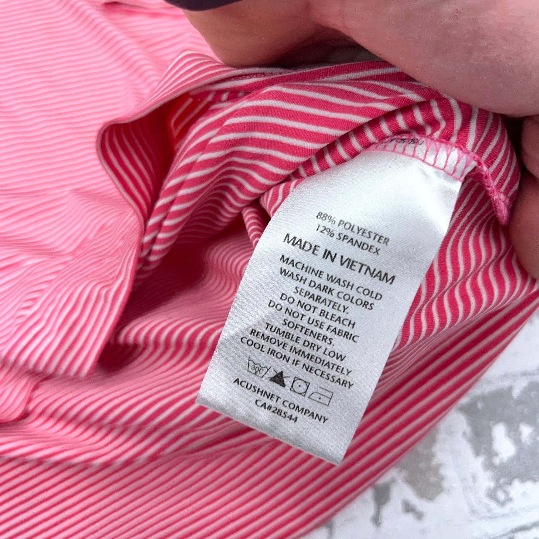 Footjoy FootJoy Polo Shirt Men L Pink Striped Performance Golf Wicking Quick Dry Apparel Logo Short Sleeve Polo Mens Size US L / EU 52-54 / 3 - 5 Thumbnail