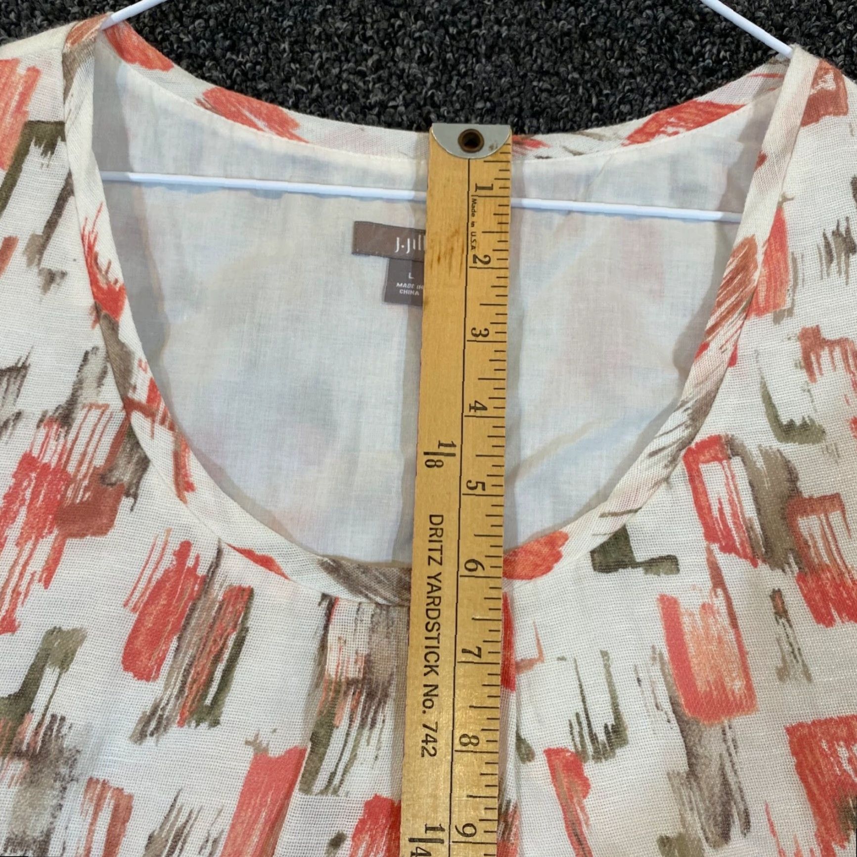J. Jill J. Jill Tank Top Womens L Silk Linen Blend White Red Sleeveless Blouse Casual Workwear Size L / US 10 / IT 46 - 5 Thumbnail