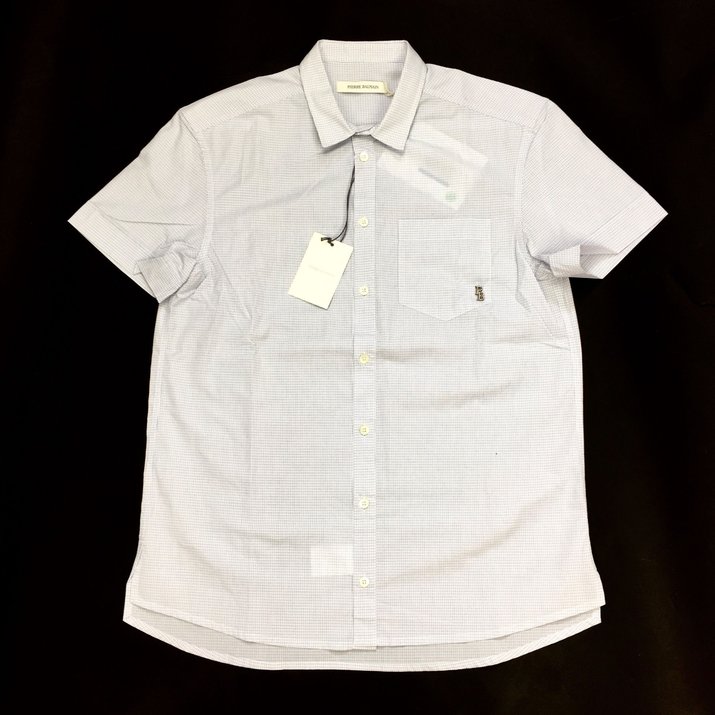 Balmain × Pierre Balmain Balmain White Micro Check Button Down Shirt NWT Size US S / EU 44-46 / 1 - 1 Preview