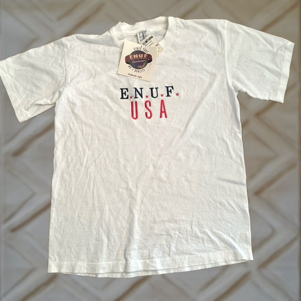 Vintage VINTAGE 90s ENUF International Embroidered Single Stitch T-Shirt Womens Large NWT Size L / US 10 / IT 46 - 1 Thumbnail