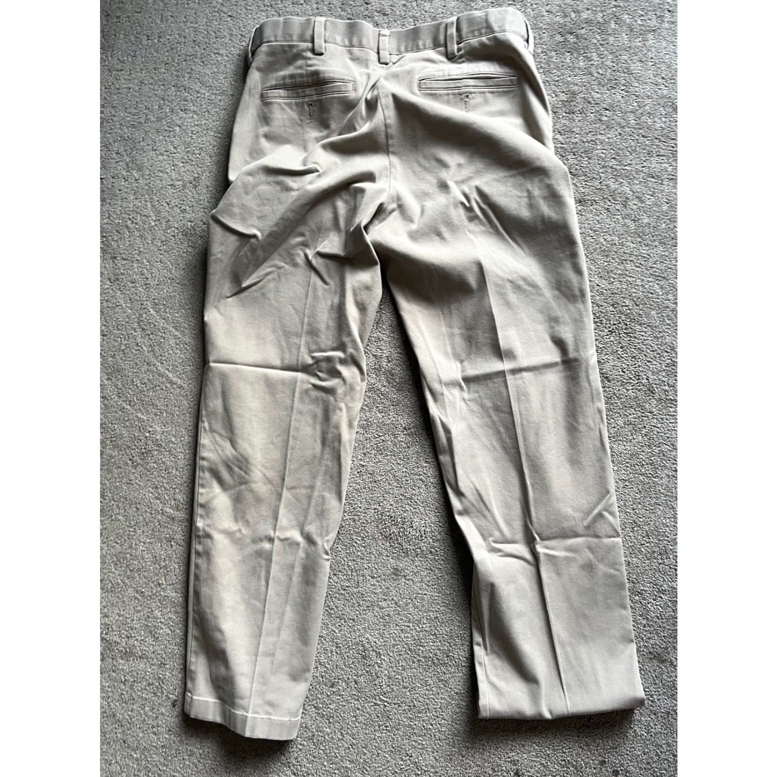 Dockers DOCKERS Chino Pants 36x31 Beige Solid Flat Front Straight Fit Mens Classic Size US 36 / EU 52 - 3 Thumbnail