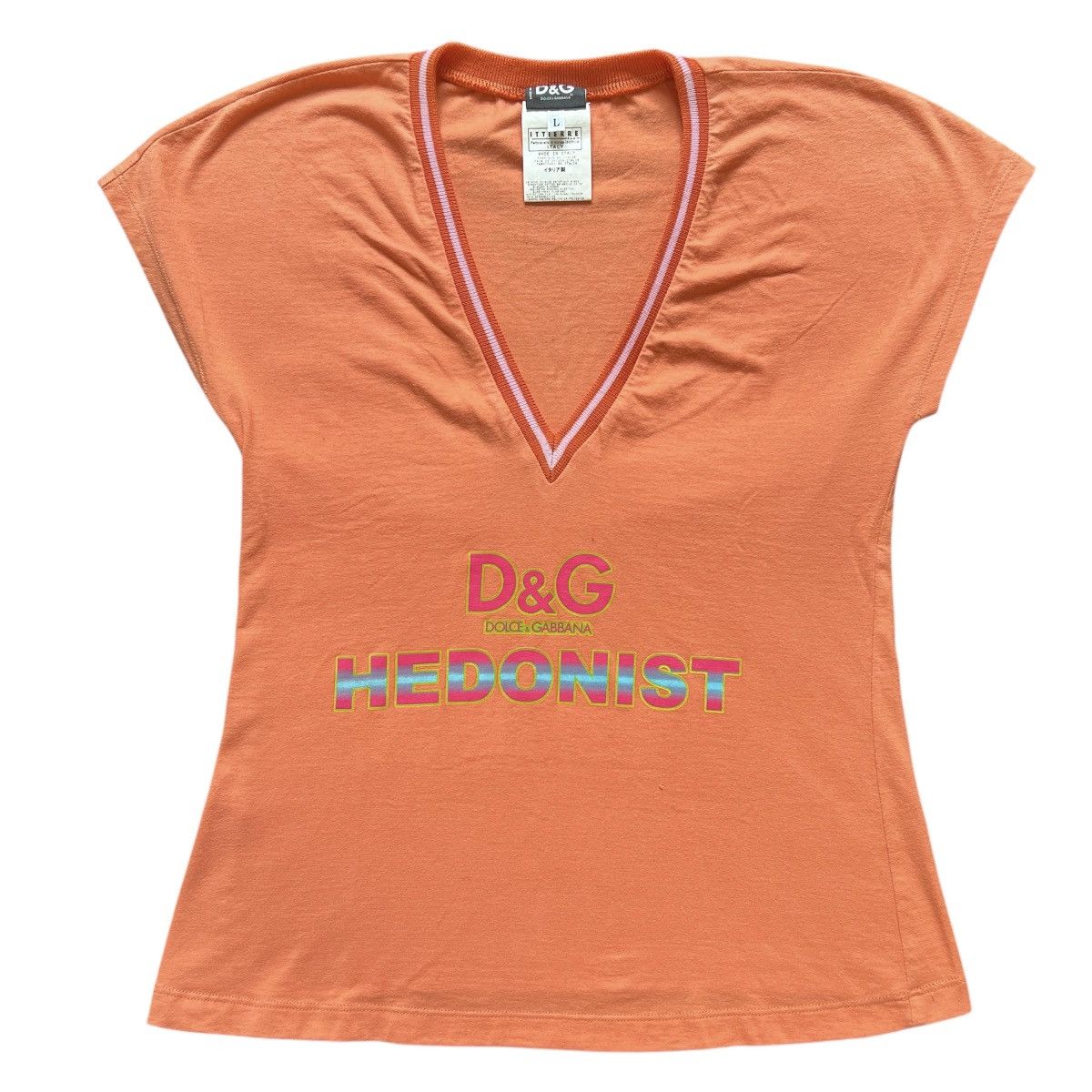 Dolce & Gabbana DOLCE GABBANA HEDONIST PRINT TOP blouse slogan 2000s y2k Size L / US 10 / IT 46 - 1 Thumbnail