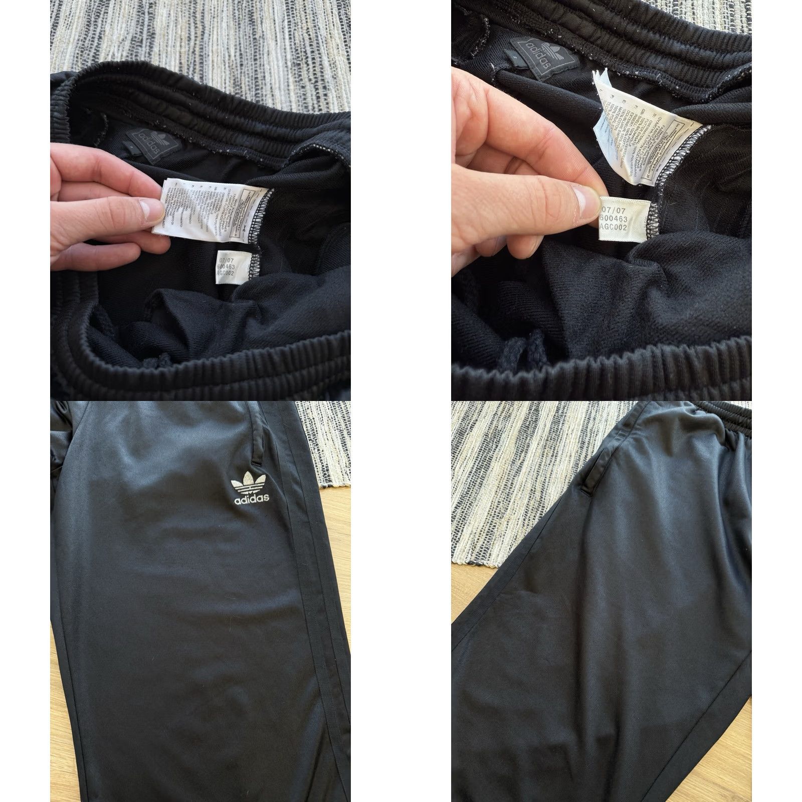 Adidas adidas Chile 62 Track Pants Mens S Black Wide-Leg Sports Pants Tracksuit Bottoms Size 36R - 8 Thumbnail