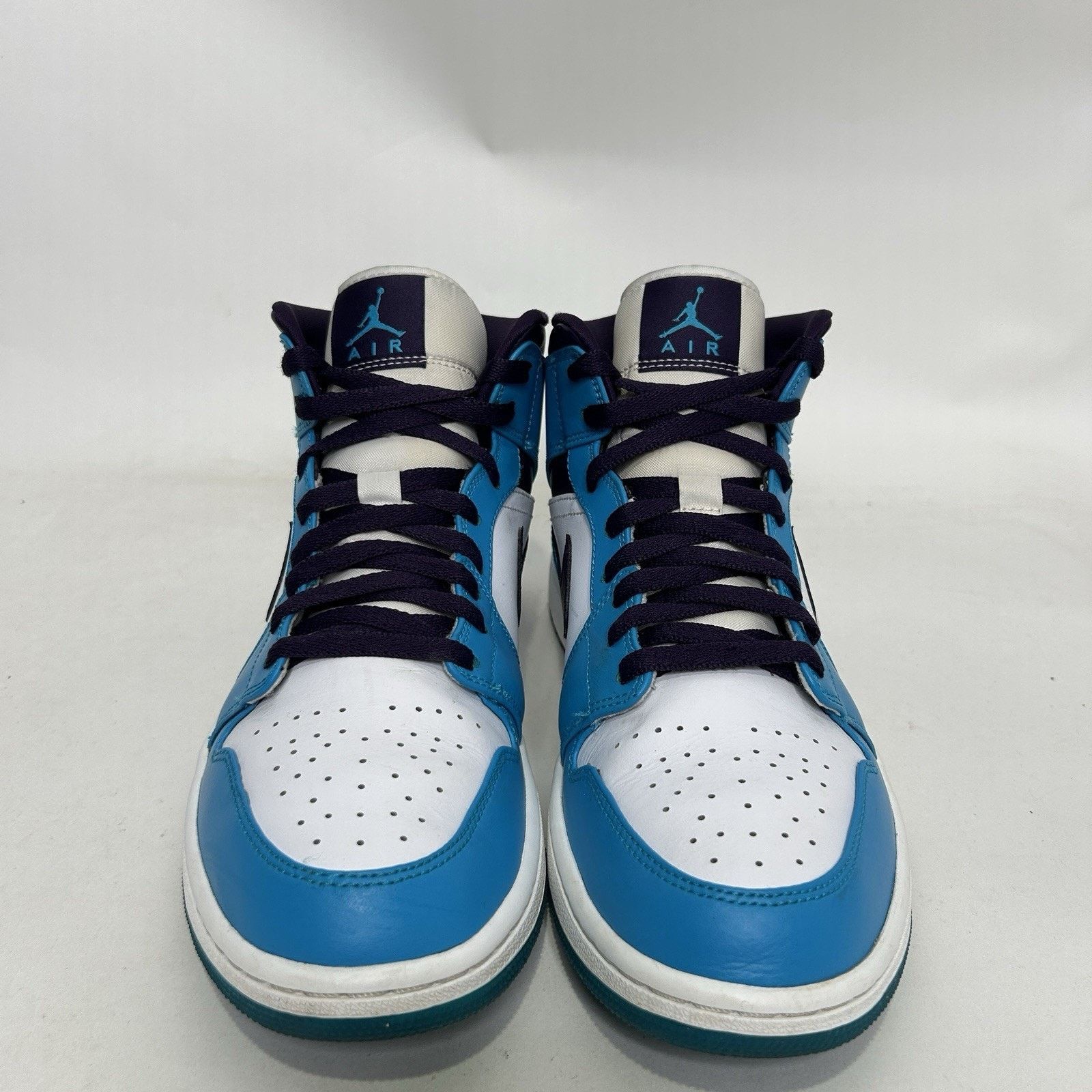 Jordan Brand Nike Air Jordan 1 Mid Retro “Hornets/Purple Blue White” Size US 10.5 / EU 43-44 - 2 Thumbnail