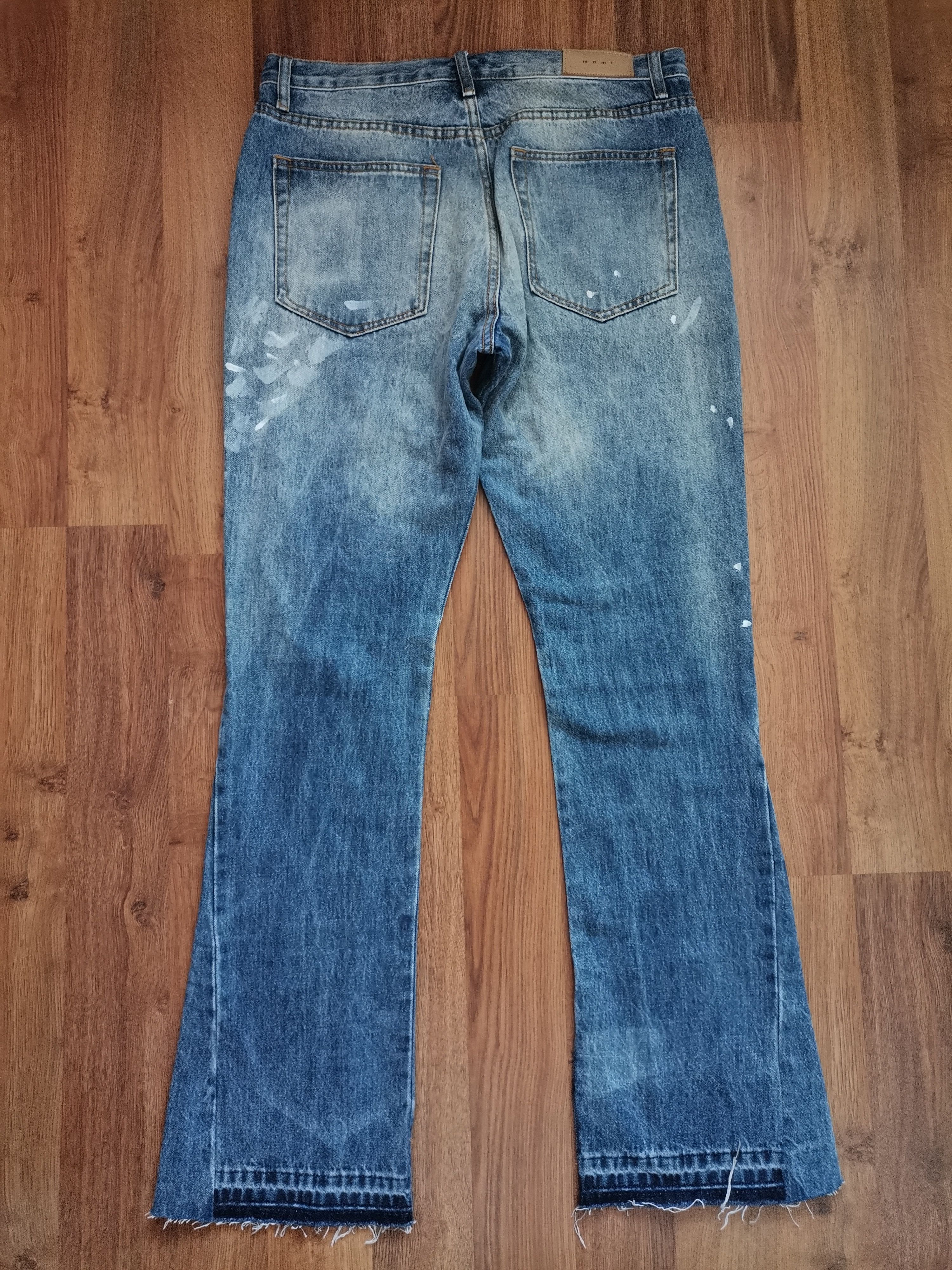 MNML MNML Distressed Painted Flared Jeans Size US 34 / EU 50 - 3 Thumbnail