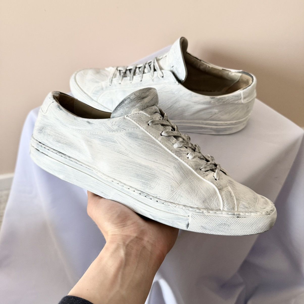 Common Projects Common Projects Painted Achilles Low Leather Sneakers Shoes Size US 10 / EU 43 - 4 Thumbnail