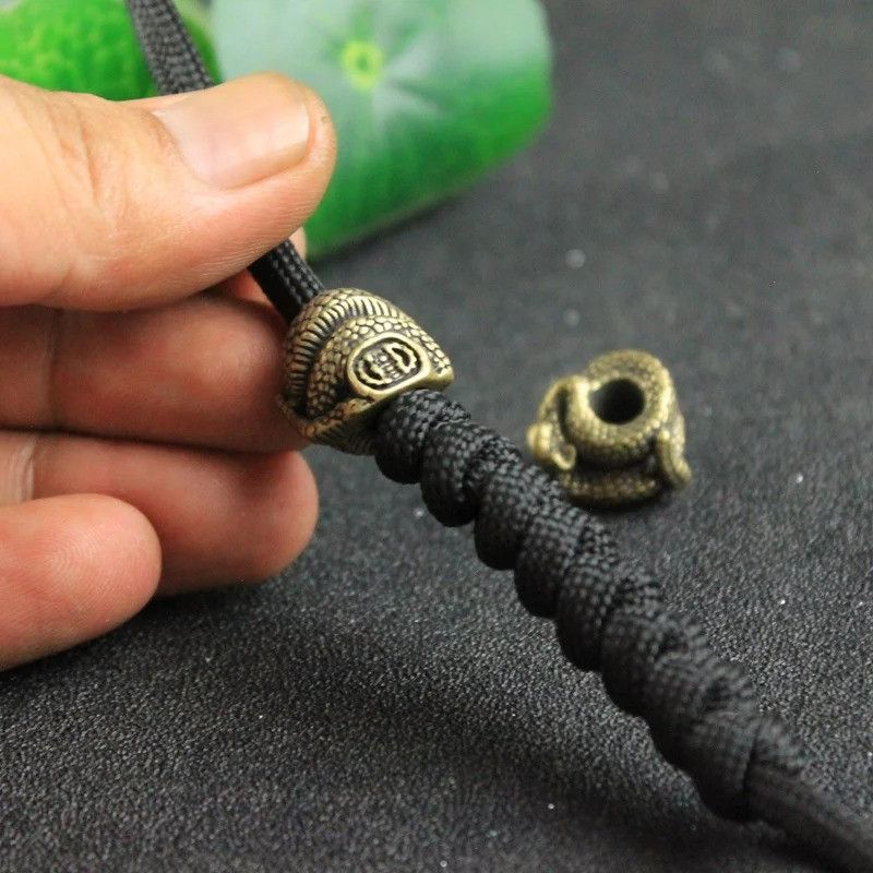 Handmade 3Pcs Rattlesnake Knife Beads Paracord Bead Zipper Umbrella Size ONE SIZE - 4 Thumbnail