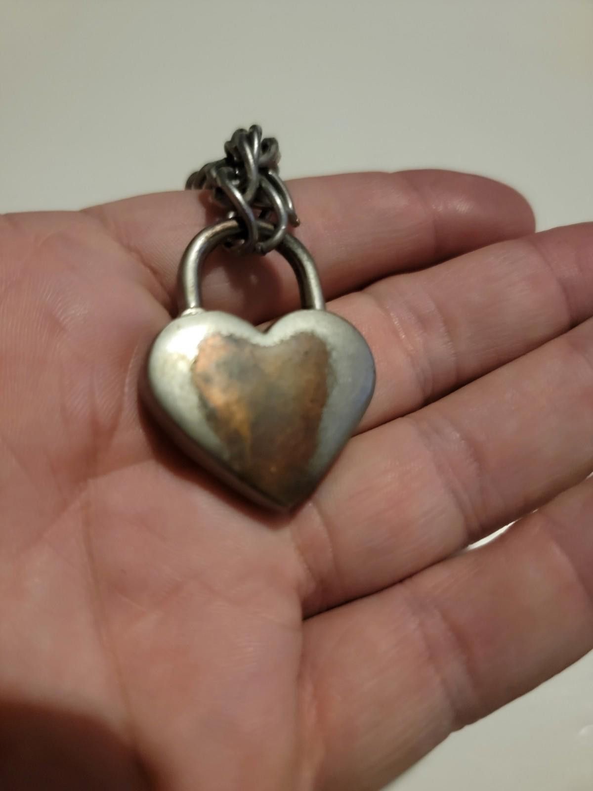 The Unbranded Brand Antique Silver Heart Padlock Charm Necklace Chain Jewelry Size ONE SIZE - 4 Thumbnail