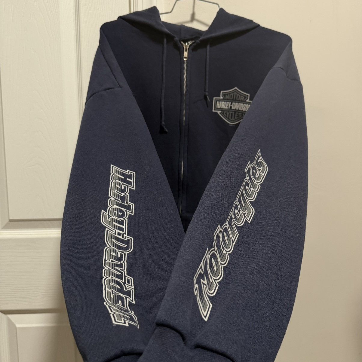 Harley Davidson VINTAGE Harley Davidson Blue Zipup Size US L / EU 52-54 / 3 - 2 Thumbnail