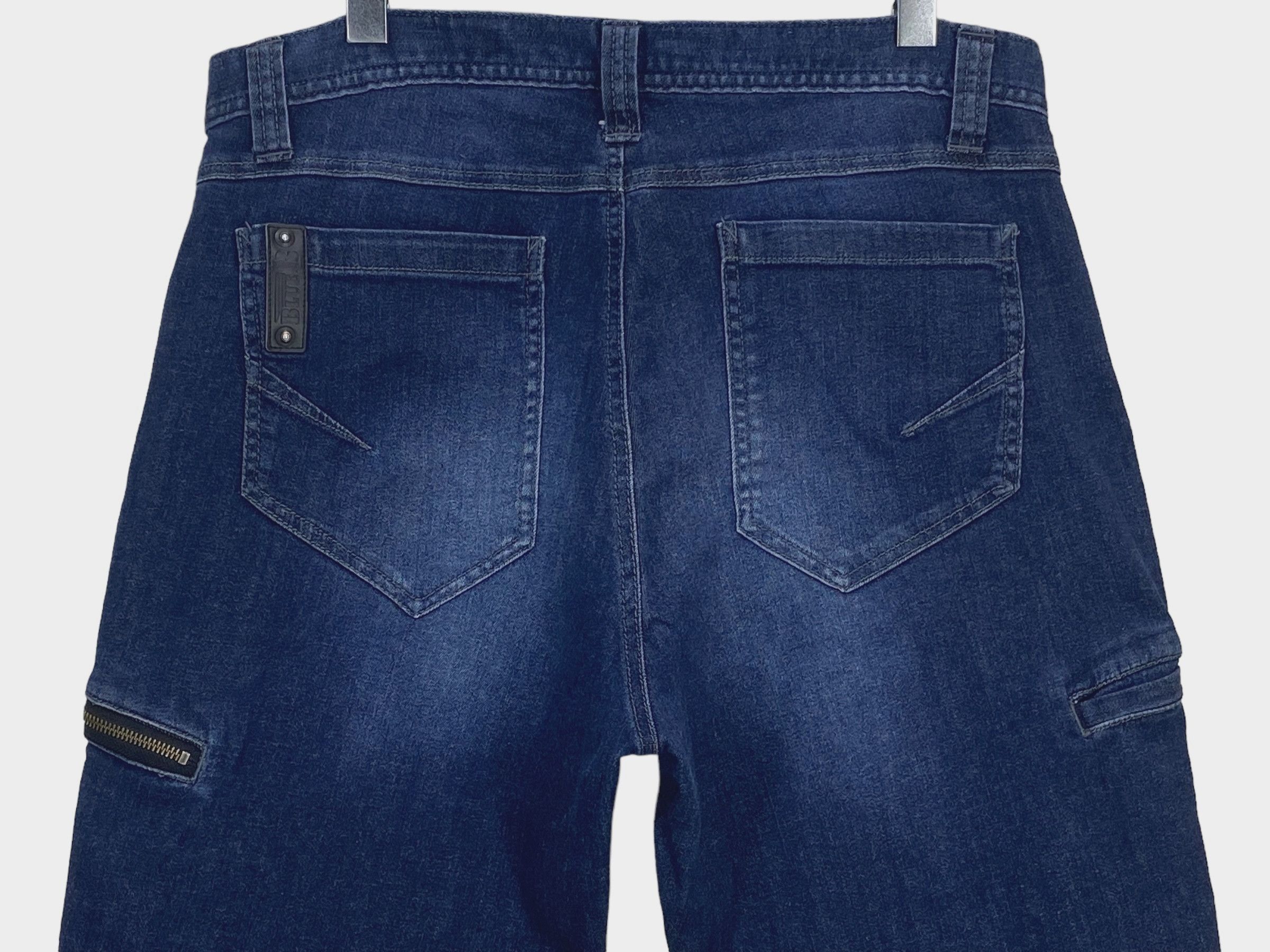 Japanese Brand Blue B Hip Hop Skateboard Jeans Embroided Baggy Jeans Size US 34 / EU 50 - 8 Thumbnail