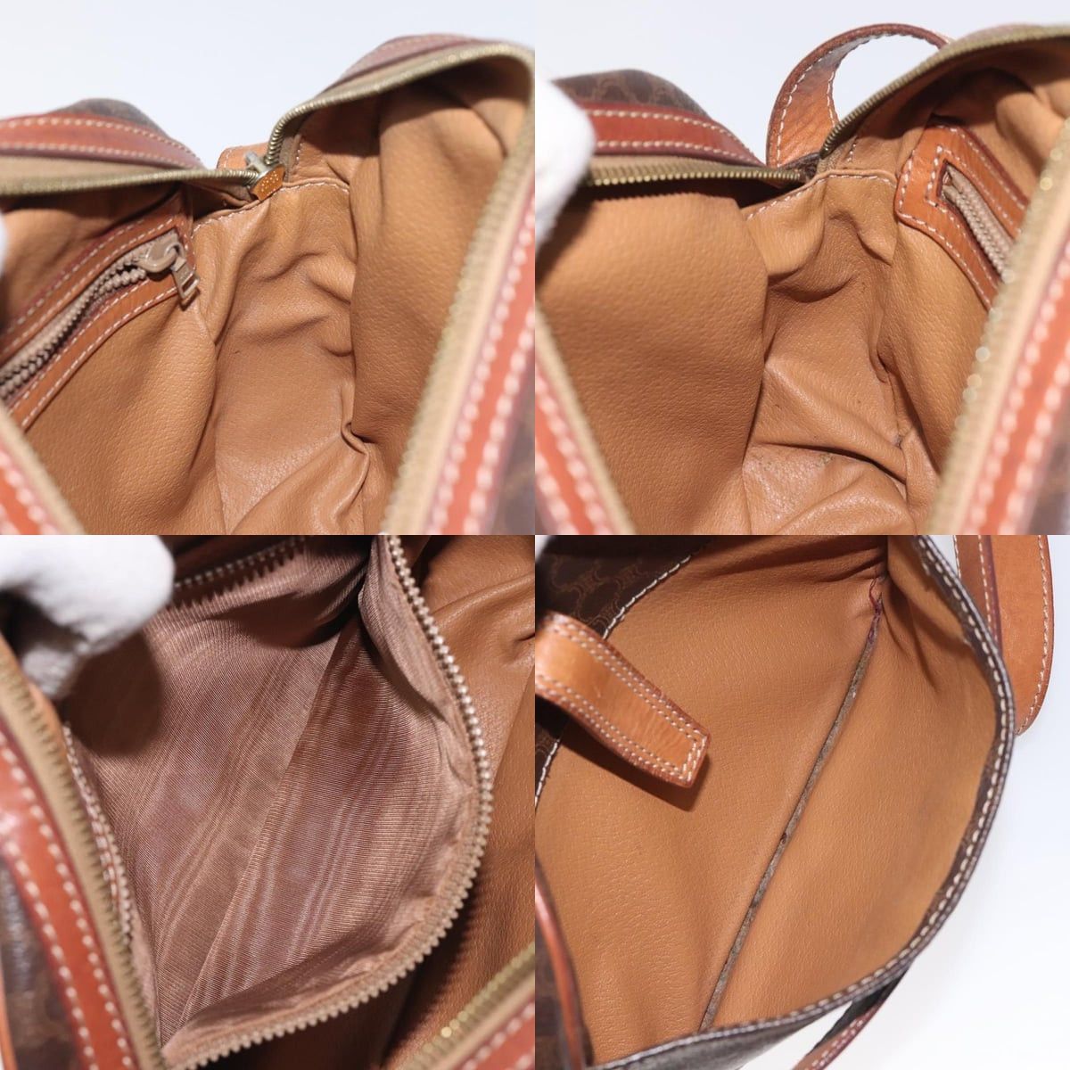 Celine CELINE Macadam Canvas Shoulder Bag Pvc Leather Brown Gold Size ONE SIZE - 12 Thumbnail