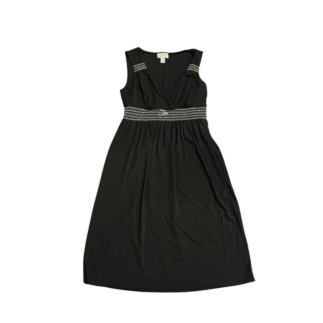 Ann Taylor Sleeveless V-Neck Shift Dress Embroidered Zigzag Stitching Size S / US 4 / IT 40 - 3 Thumbnail