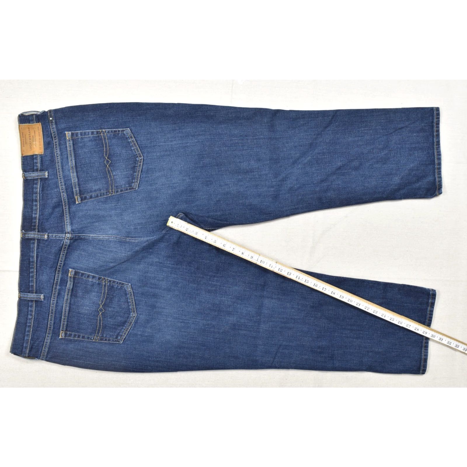 Lucky Brand Lucky Brand 410 Athletic Fit Jeans Men 48x30 Dark Wash Stretch Denim Straight 5-Pocket Regular Inseam 30 Color Blue Mens Size US 32 / EU 48 - 3 Thumbnail